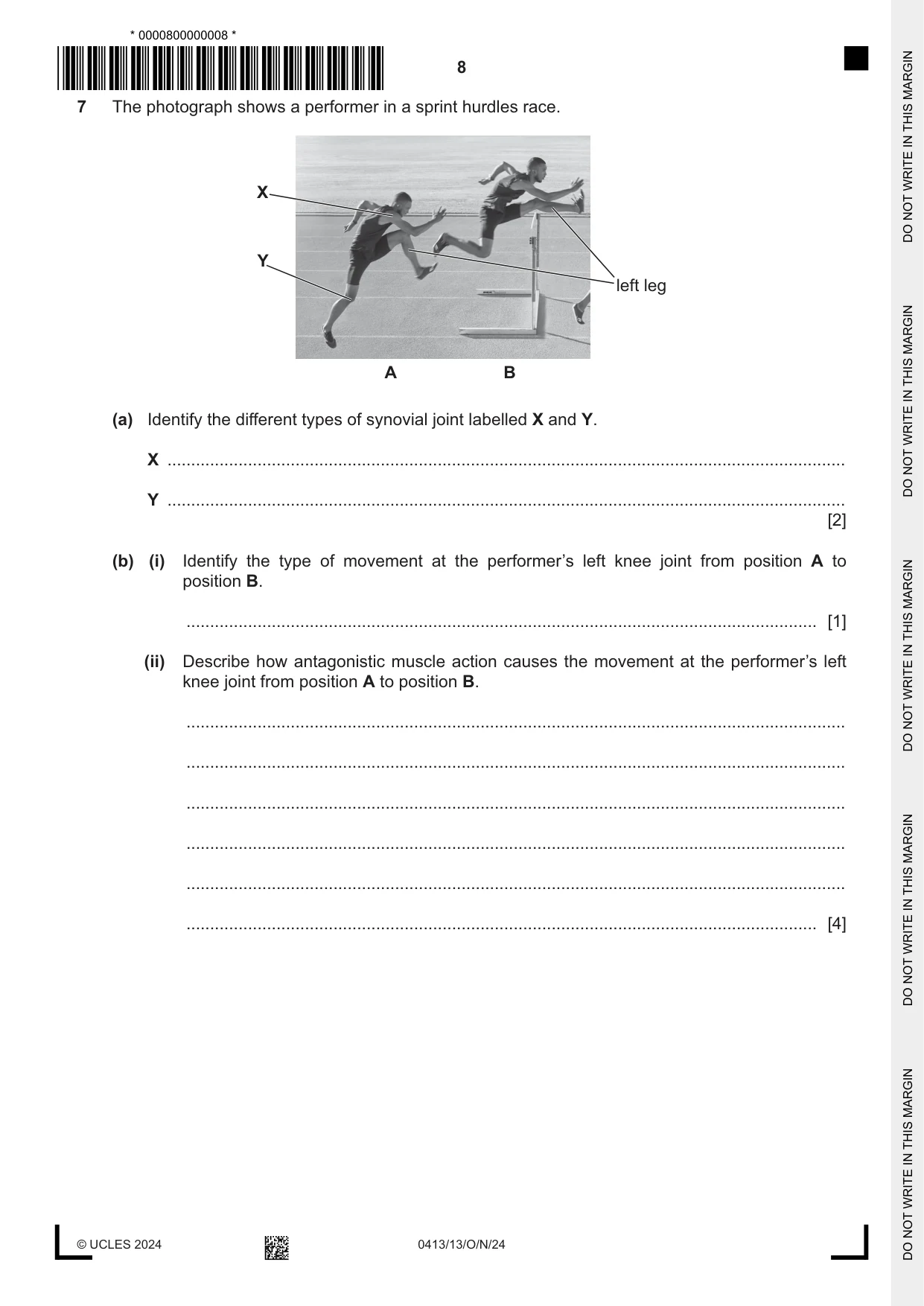 Cambridge IGCSE Physical Education 0413 2024 Oct/Nov Paper 1 · Variant 3 question paper, page 8 of 16