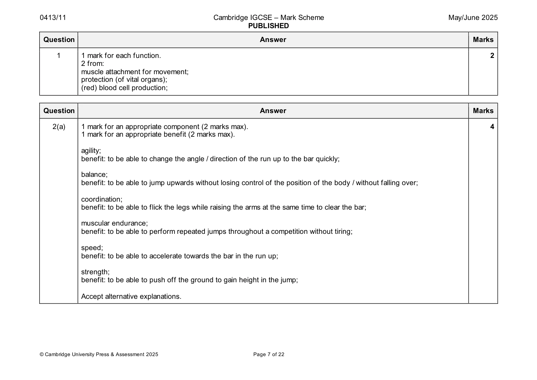 Mark scheme, page 7 of 22