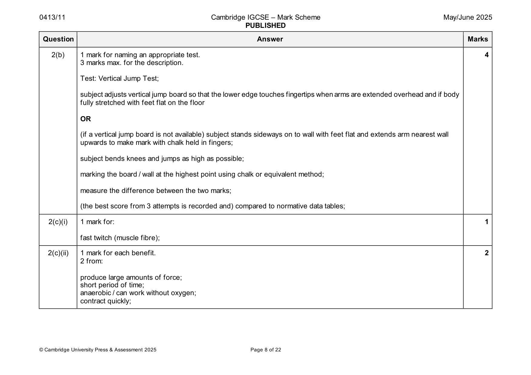 Mark scheme, page 8 of 22
