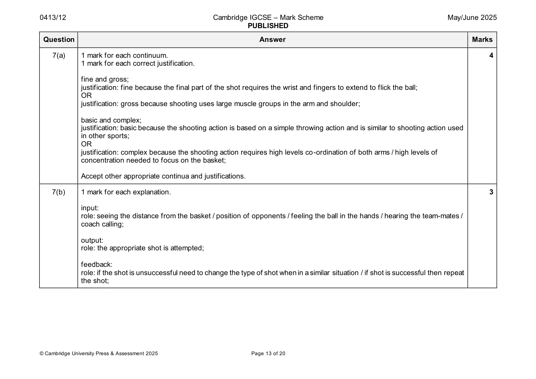 Mark scheme, page 13 of 20