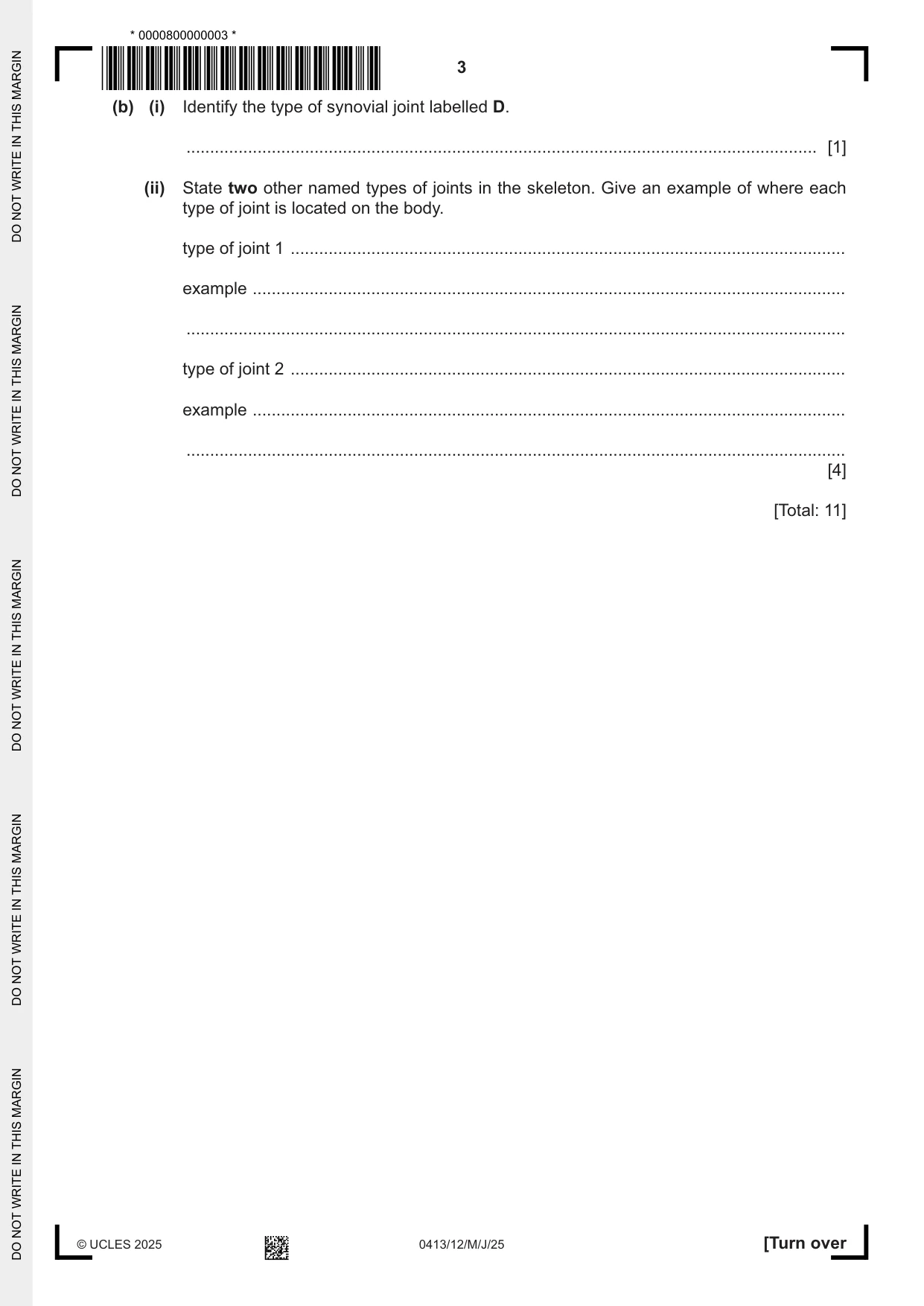 Cambridge IGCSE Physical Education 0413 2025 May/June Paper 1 · Variant 2 question paper, page 3 of 20