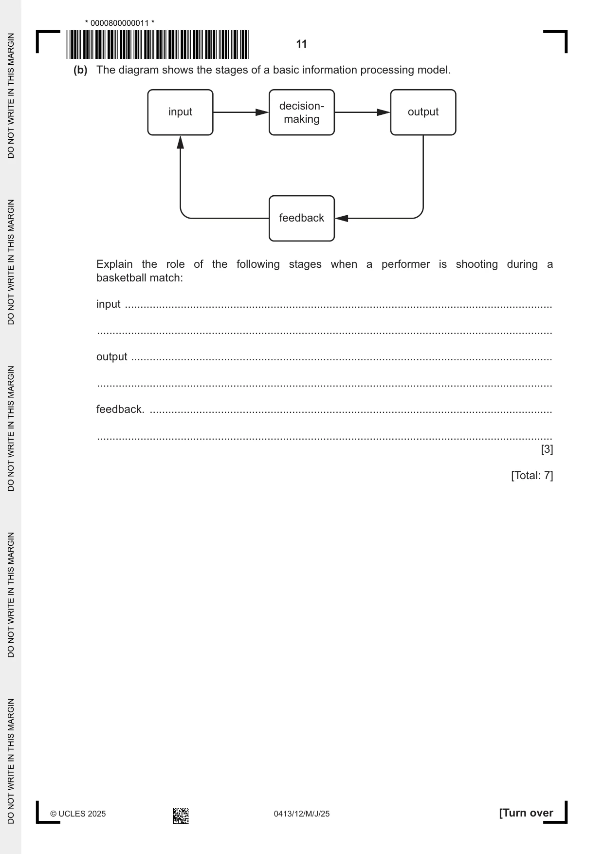 Cambridge IGCSE Physical Education 0413 2025 May/June Paper 1 · Variant 2 question paper, page 11 of 20
