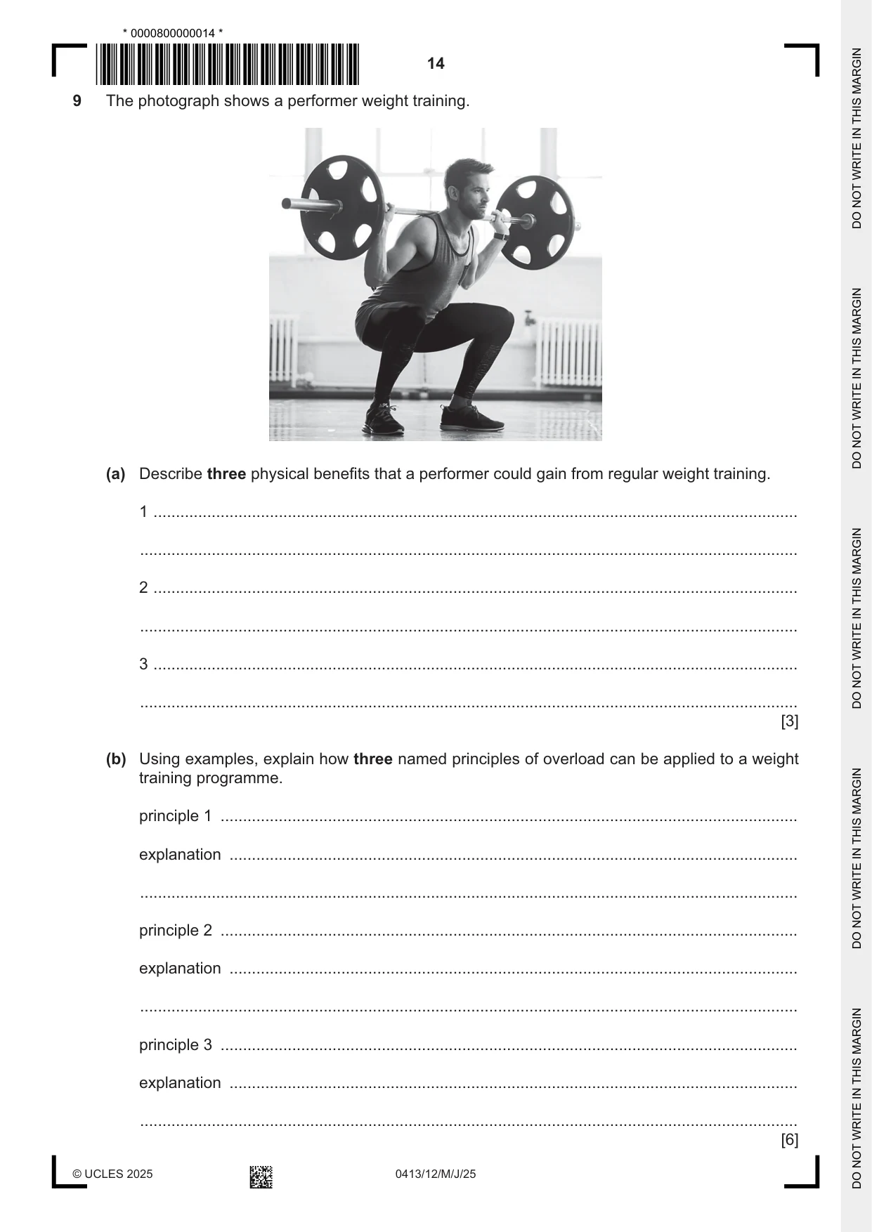 Cambridge IGCSE Physical Education 0413 2025 May/June Paper 1 · Variant 2 question paper, page 14 of 20