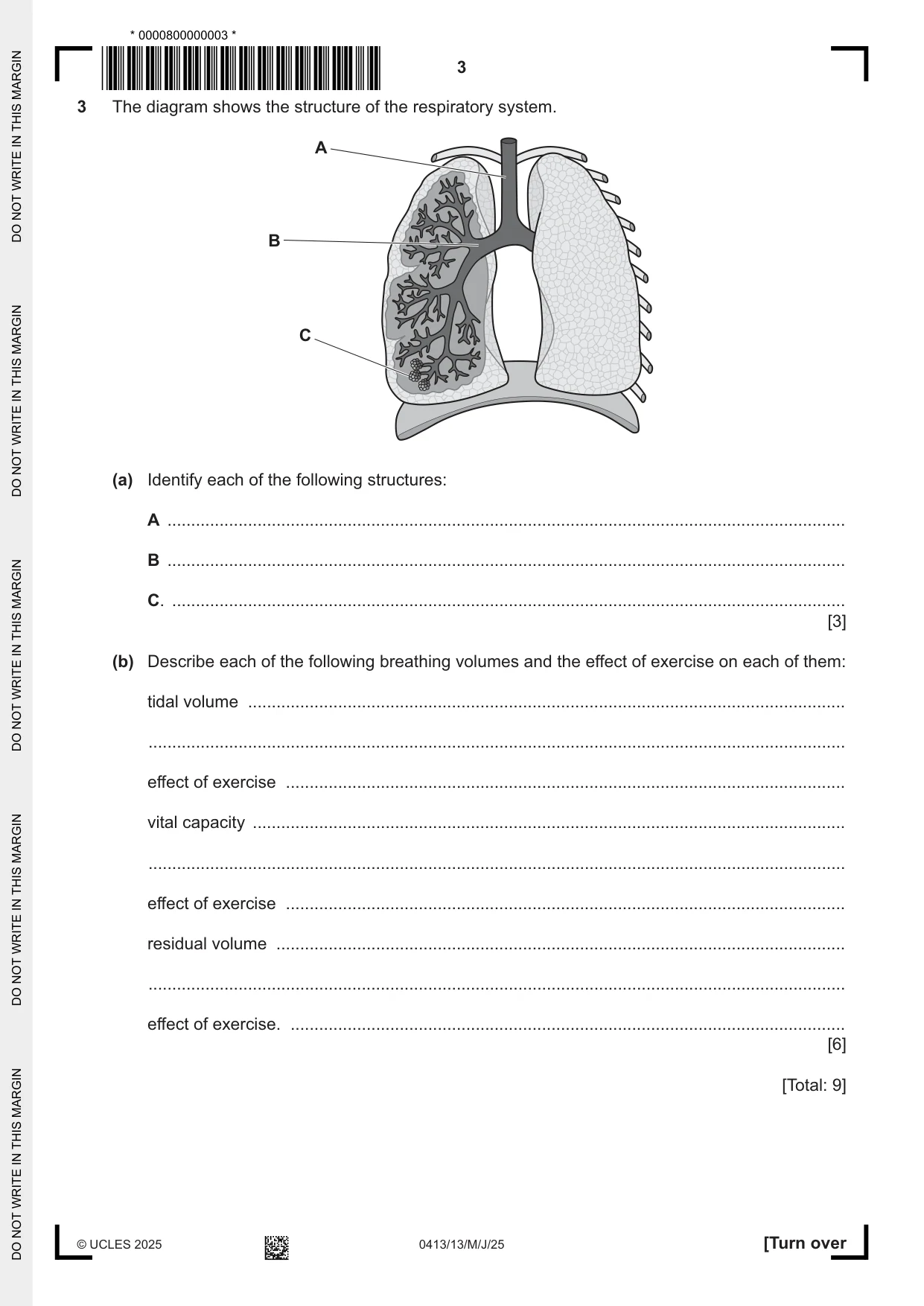 Cambridge IGCSE Physical Education 0413 2025 May/June Paper 1 · Variant 3 question paper, page 3 of 16
