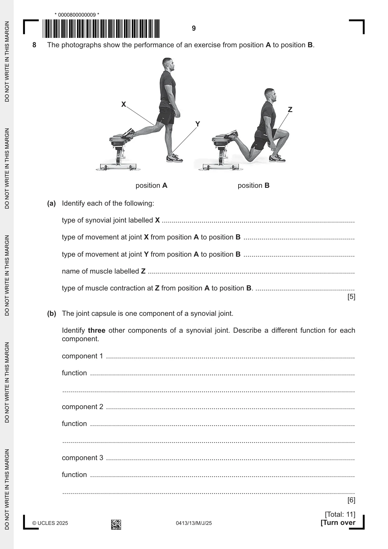 Cambridge IGCSE Physical Education 0413 2025 May/June Paper 1 · Variant 3 question paper, page 9 of 16