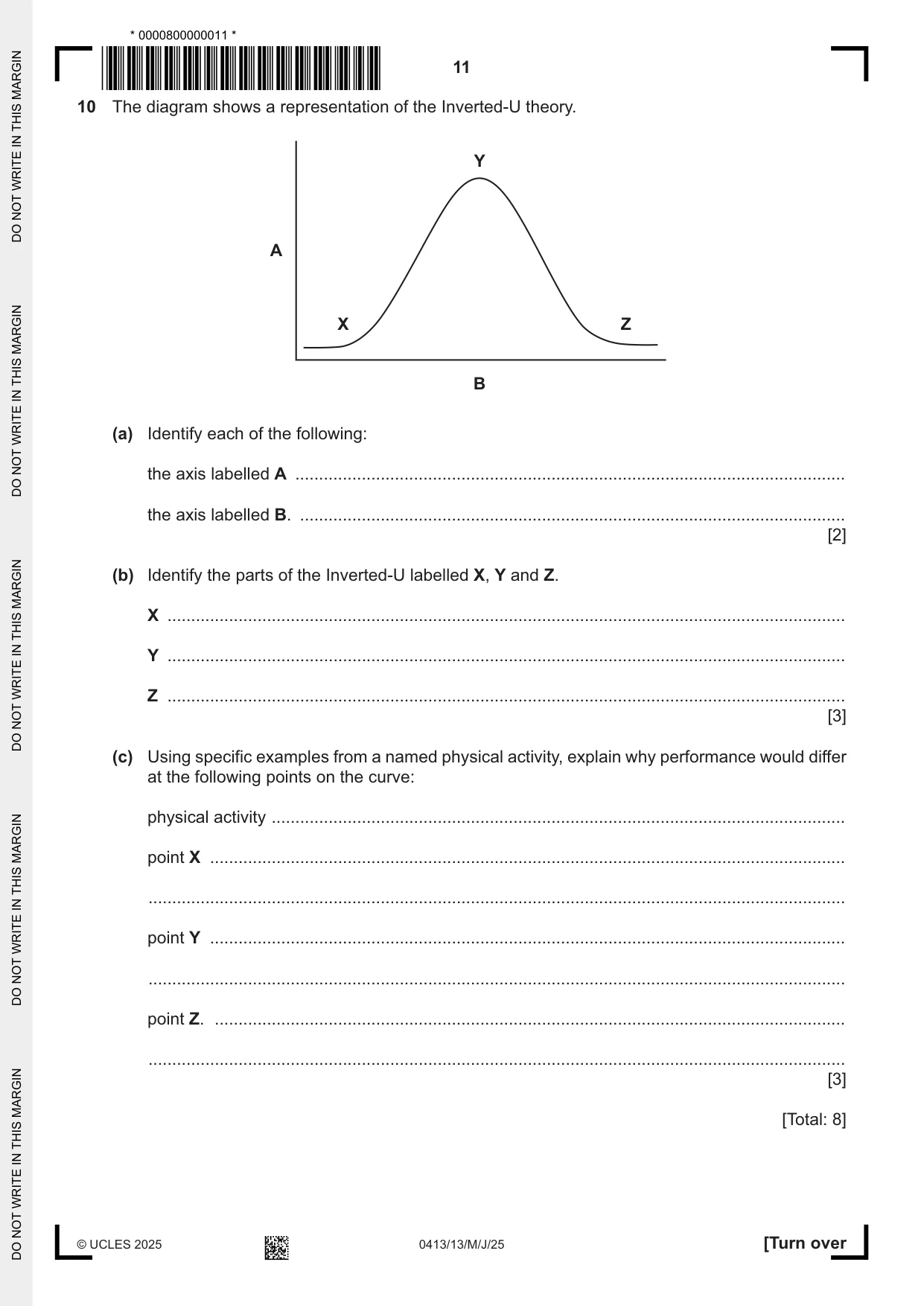 Cambridge IGCSE Physical Education 0413 2025 May/June Paper 1 · Variant 3 question paper, page 11 of 16
