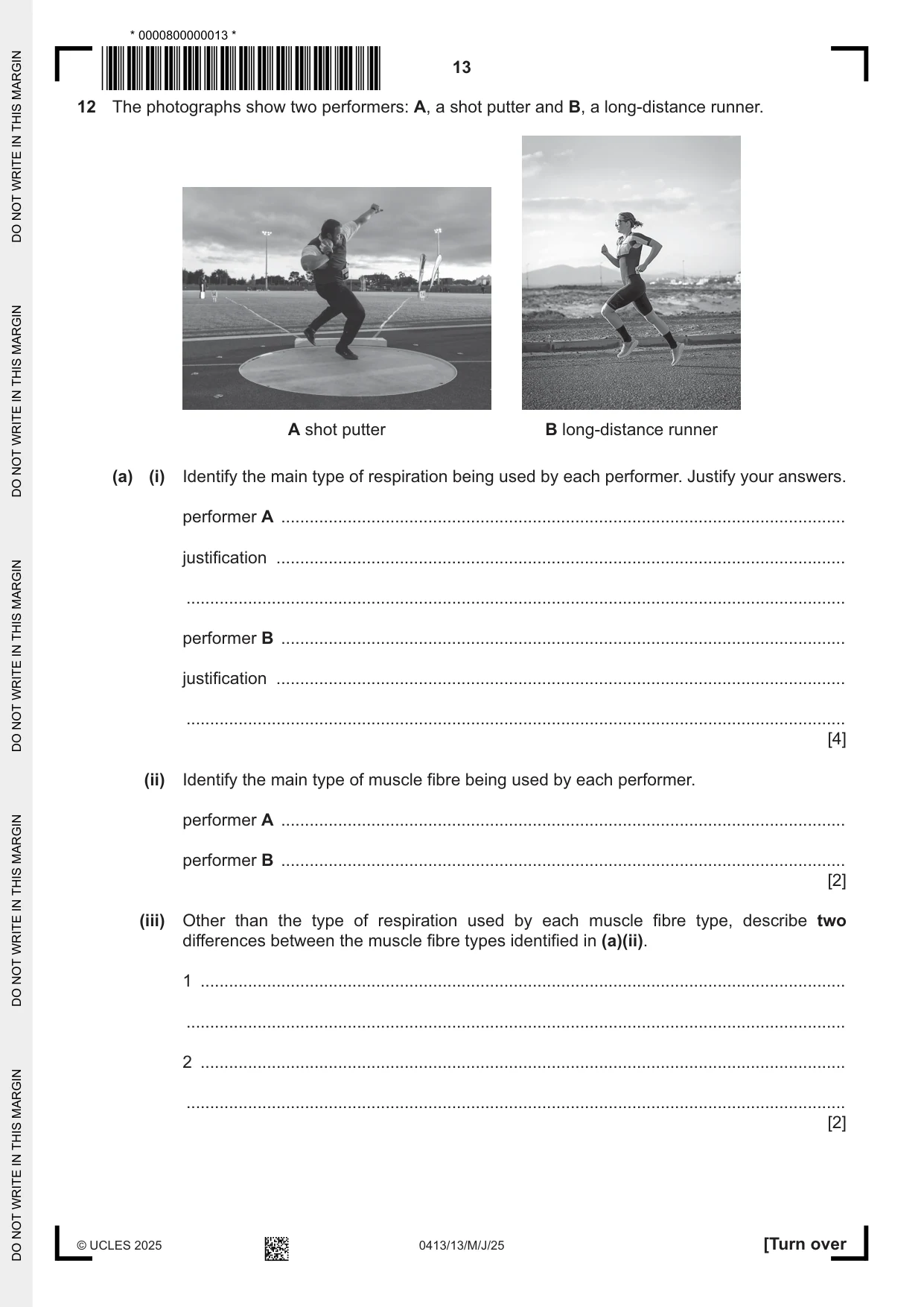 Cambridge IGCSE Physical Education 0413 2025 May/June Paper 1 · Variant 3 question paper, page 13 of 16