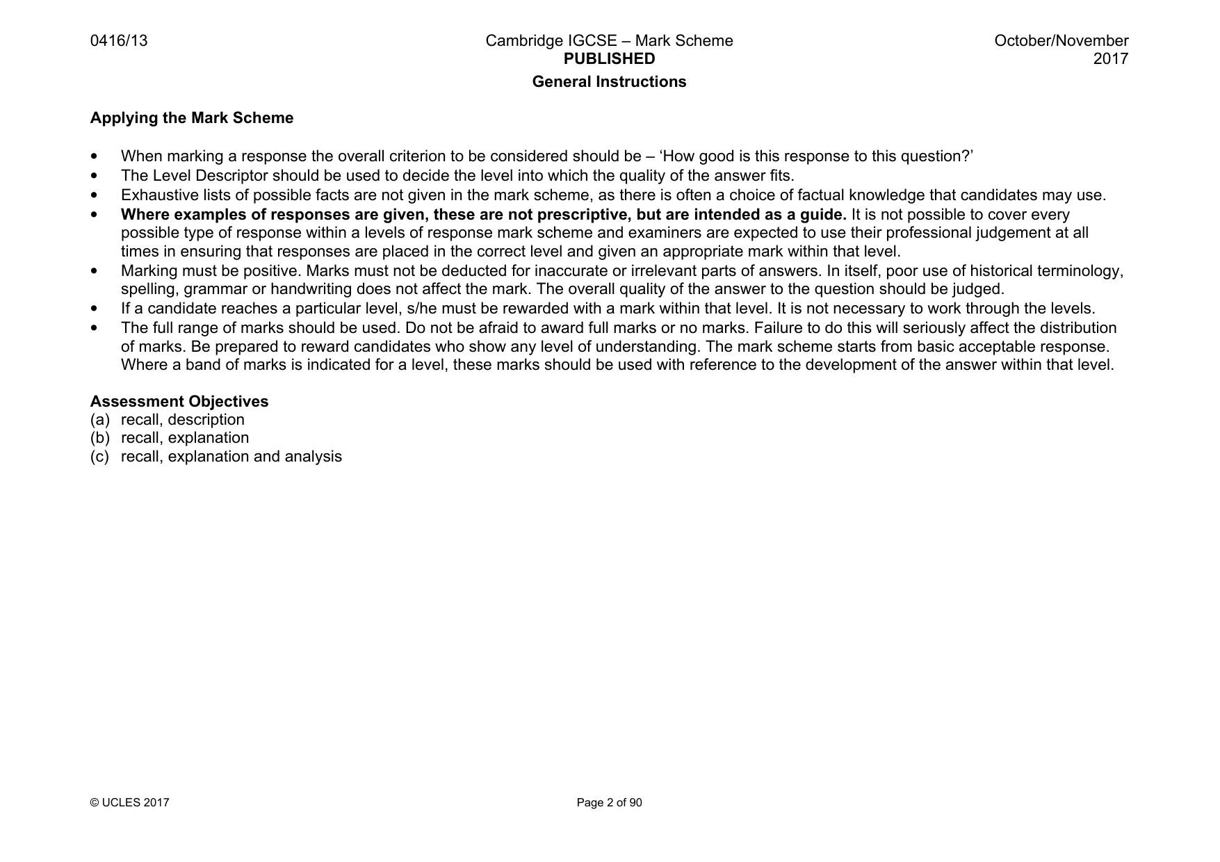 Mark scheme, page 2 of 90