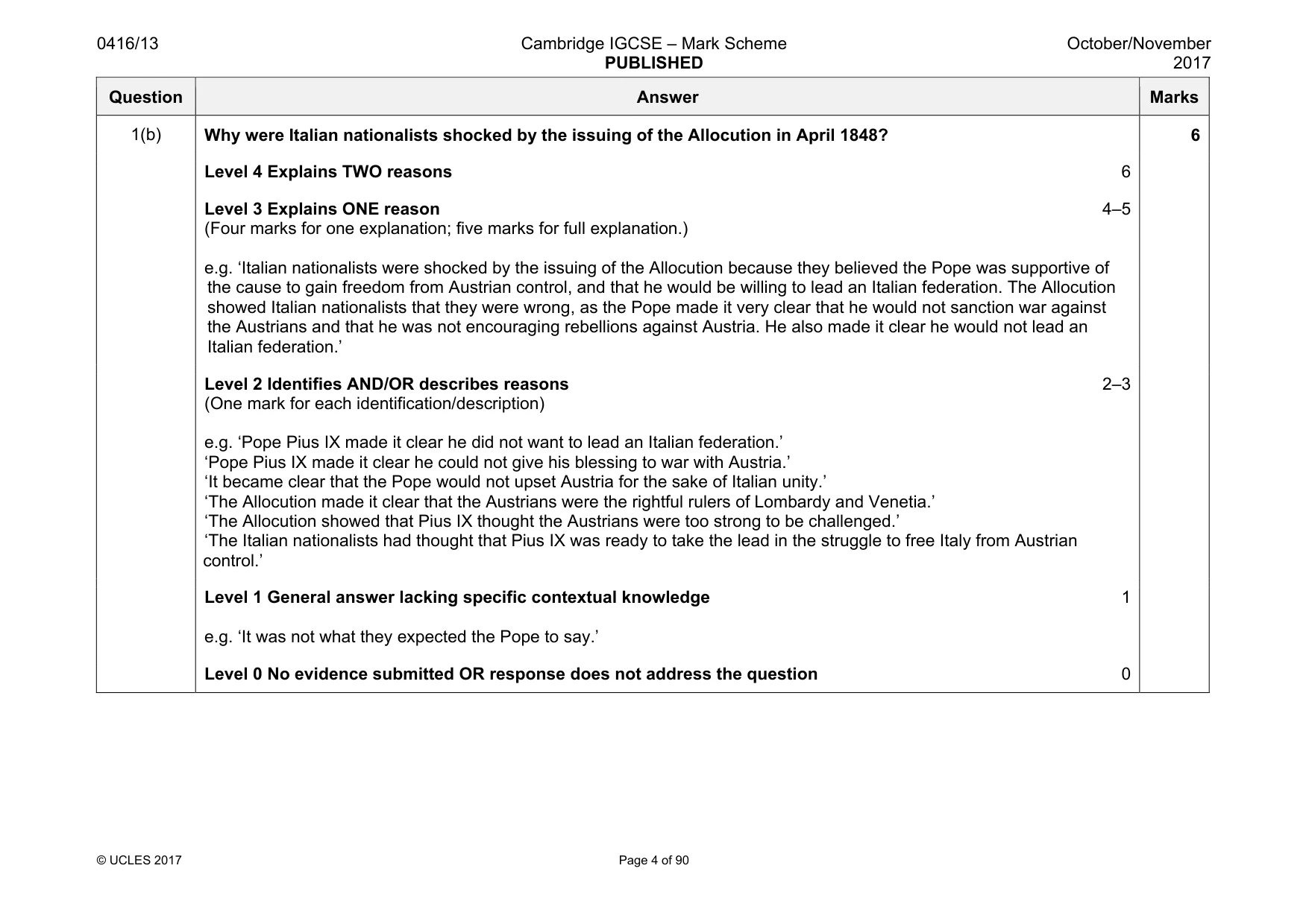 Mark scheme, page 4 of 90