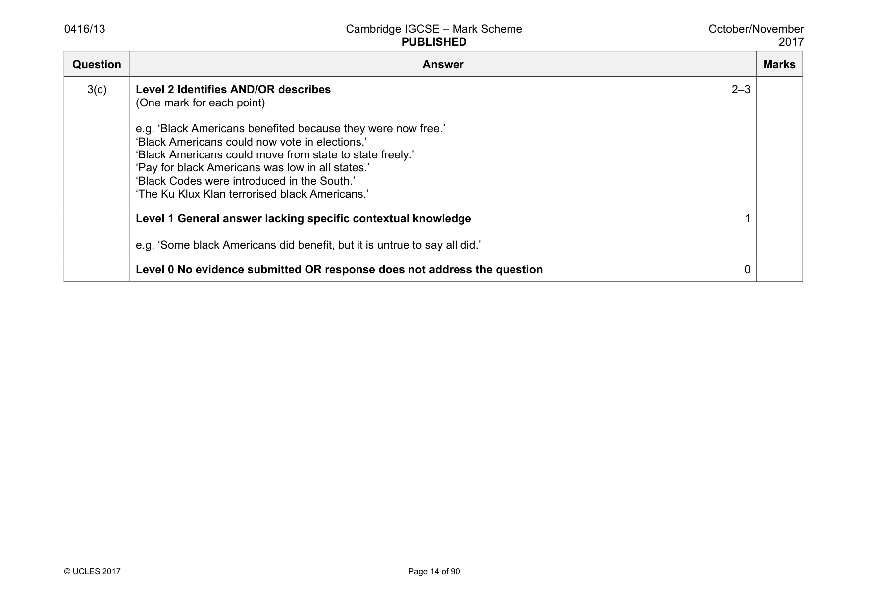 Mark scheme, page 14 of 90
