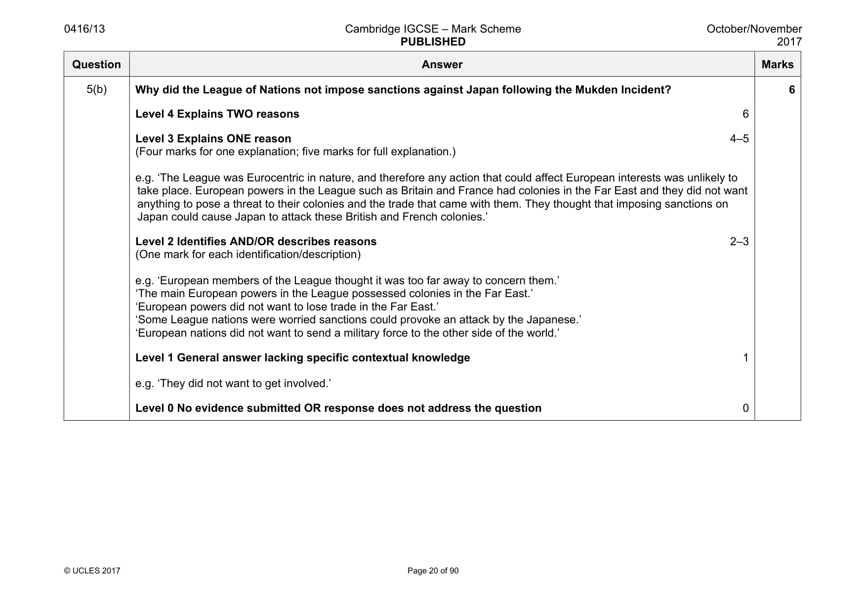 Mark scheme, page 20 of 90