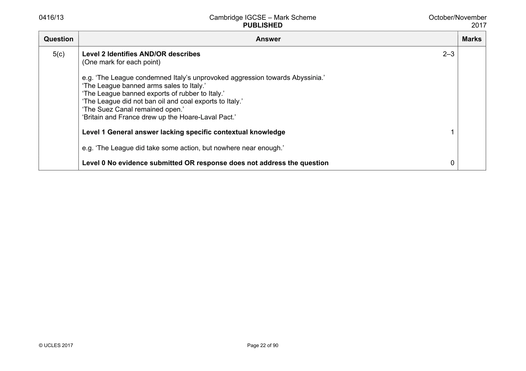 Mark scheme, page 22 of 90