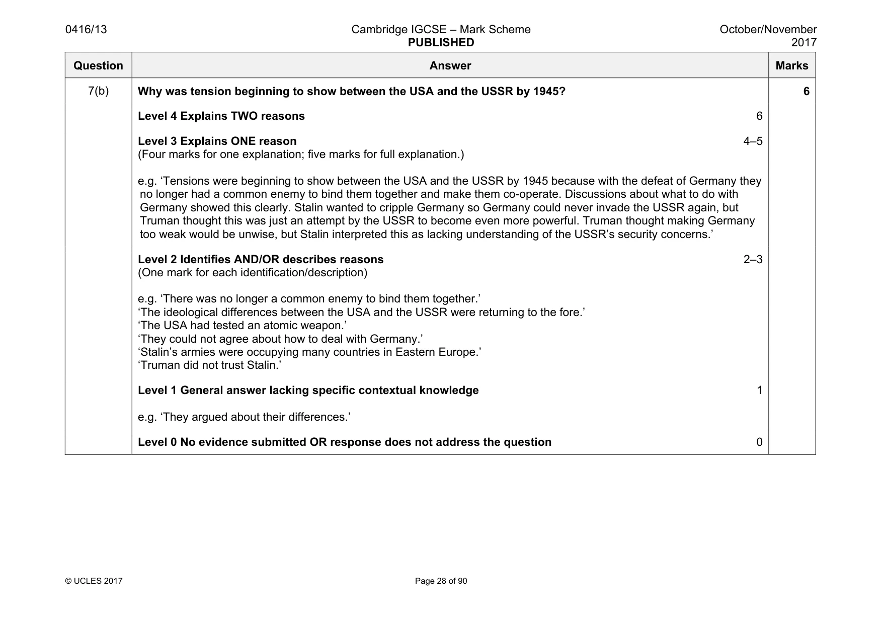 Mark scheme, page 28 of 90
