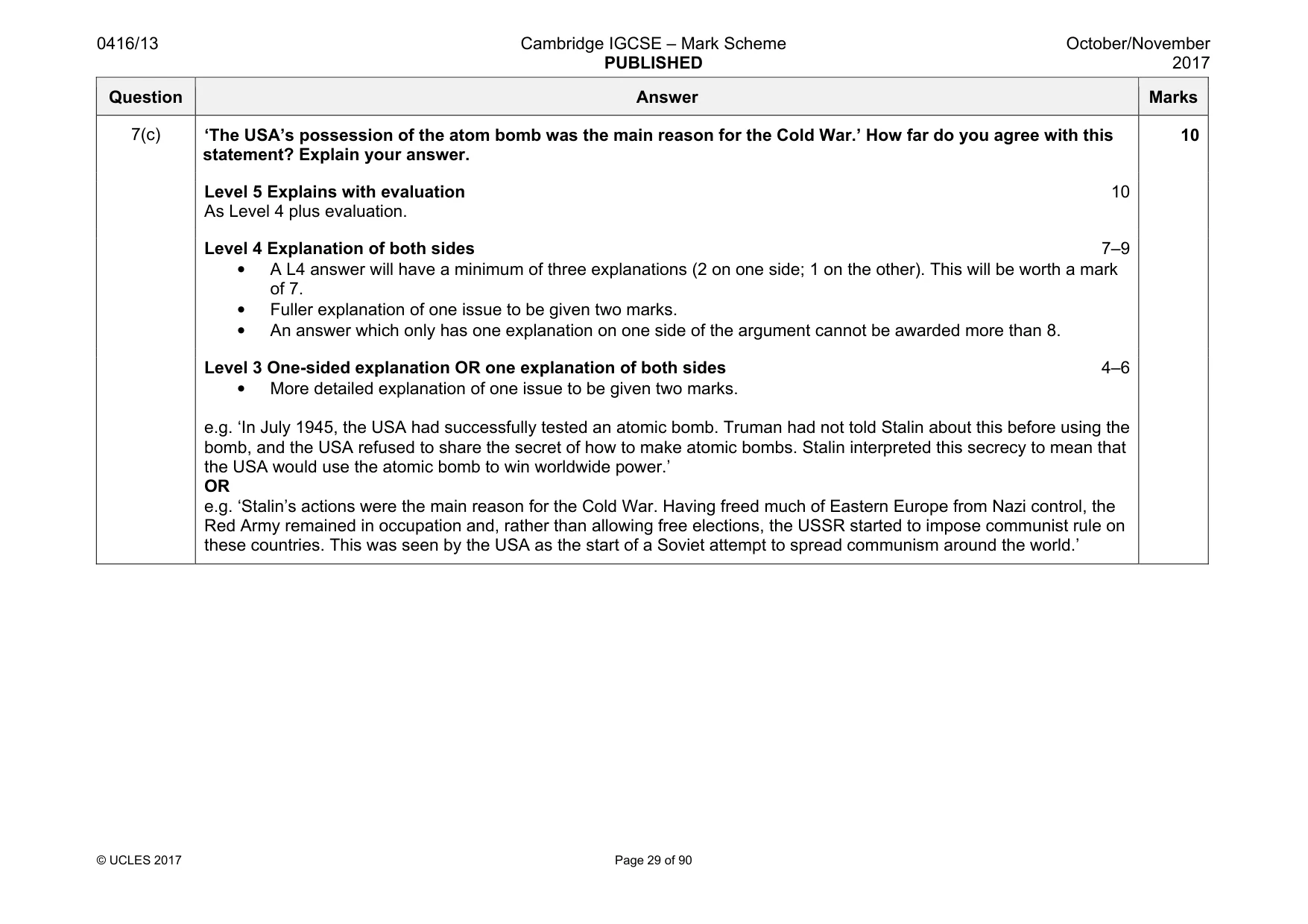 Mark scheme, page 29 of 90