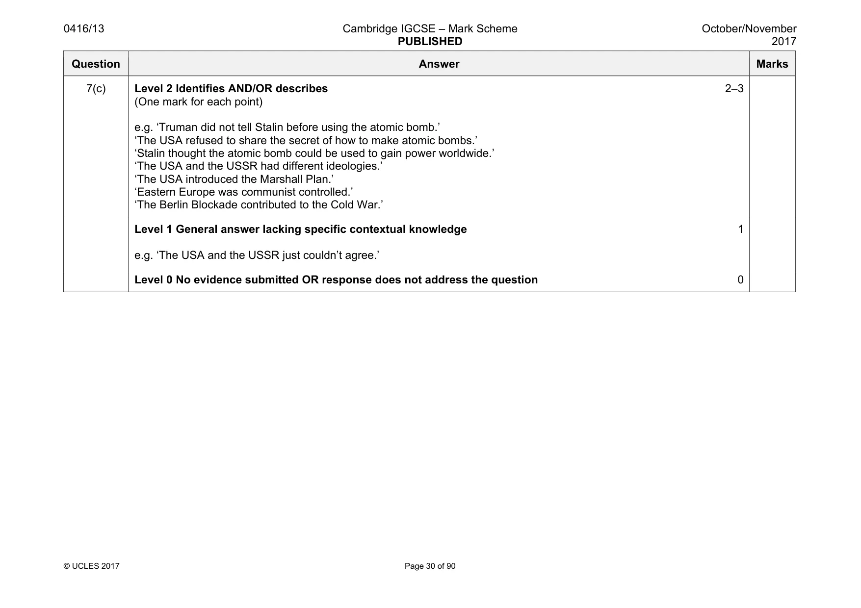 Mark scheme, page 30 of 90