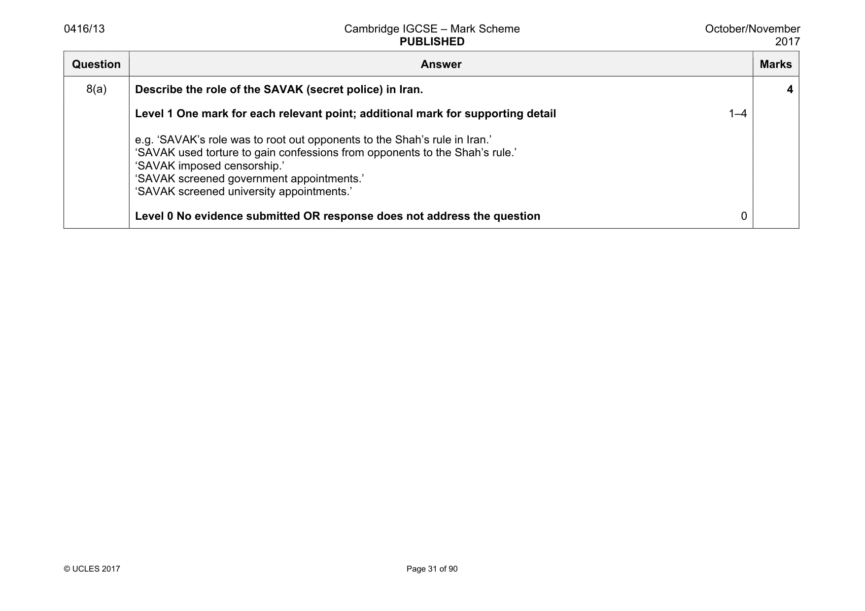 Mark scheme, page 31 of 90