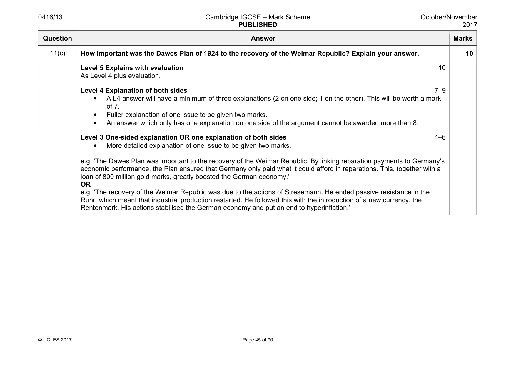 Mark scheme, page 45 of 90
