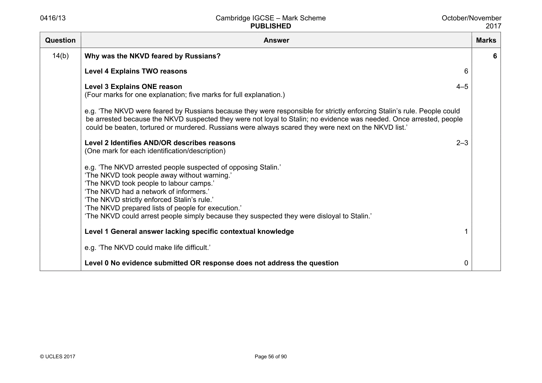 Mark scheme, page 56 of 90