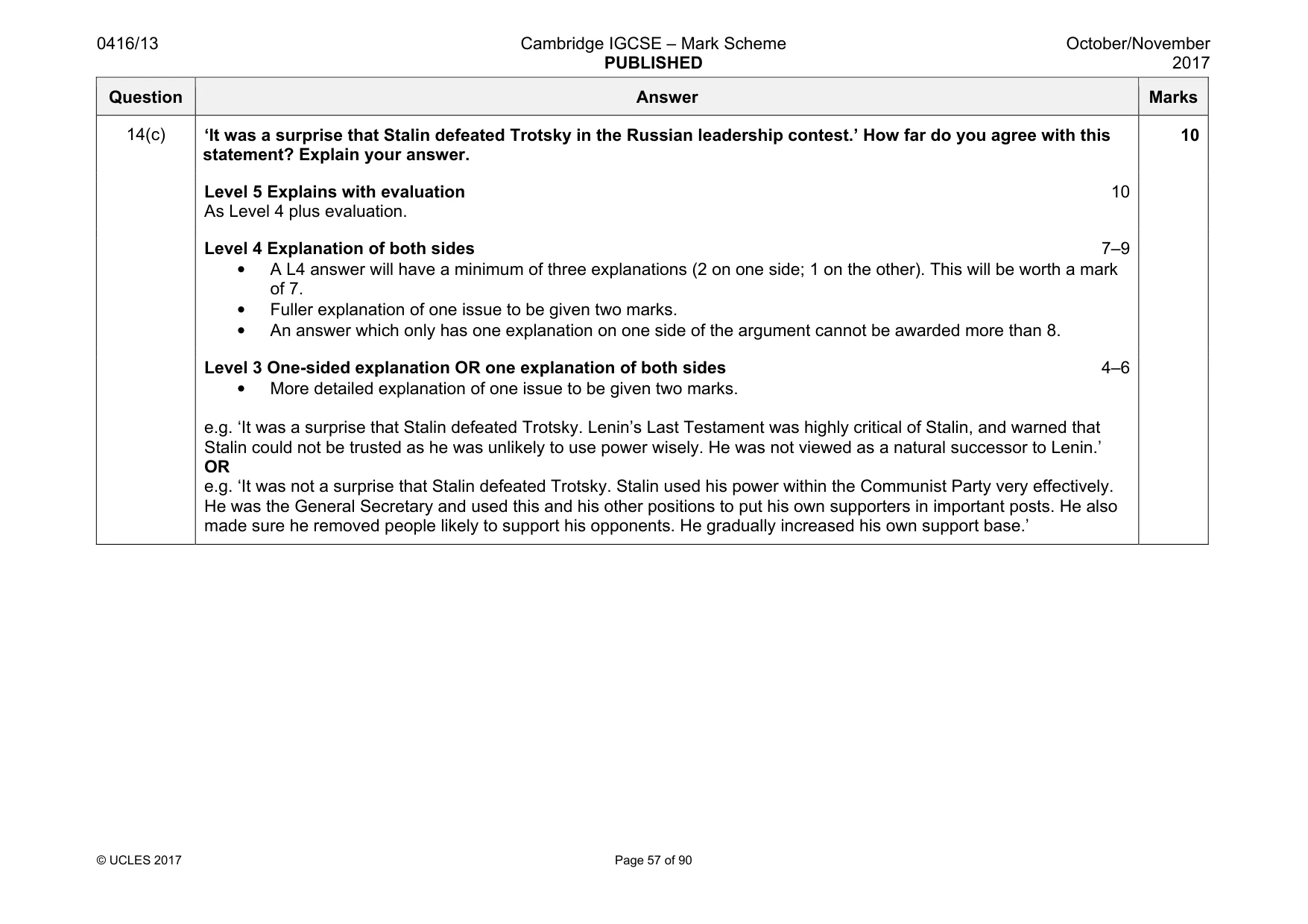 Mark scheme, page 57 of 90