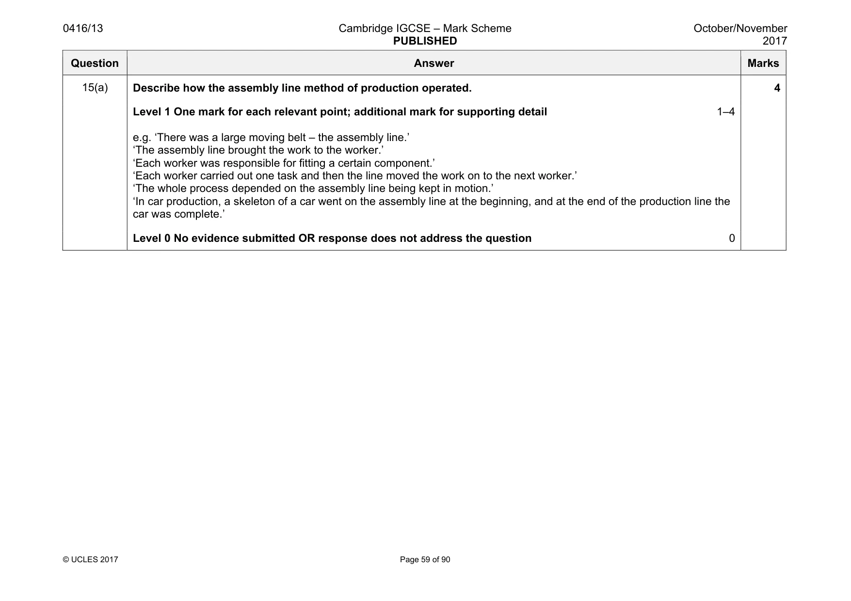 Mark scheme, page 59 of 90