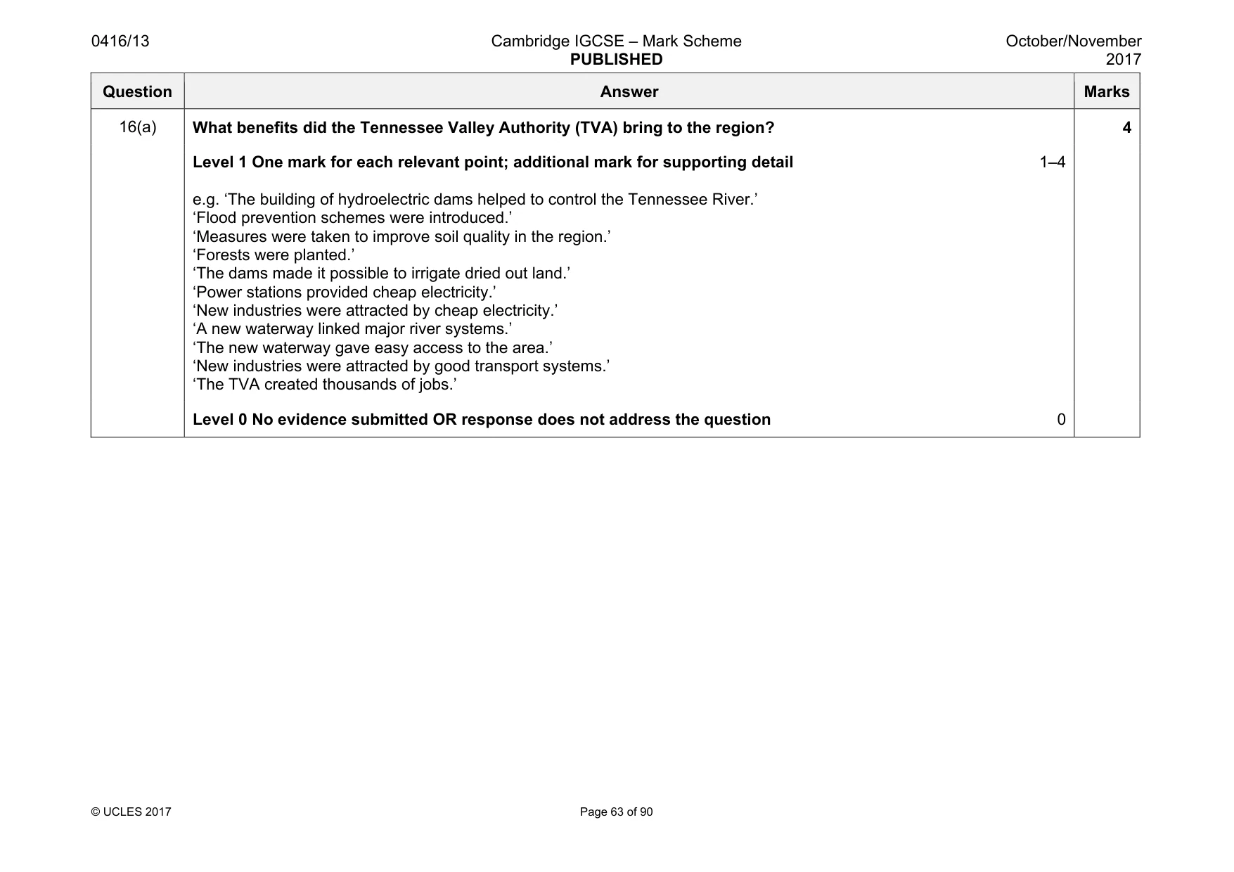 Mark scheme, page 63 of 90