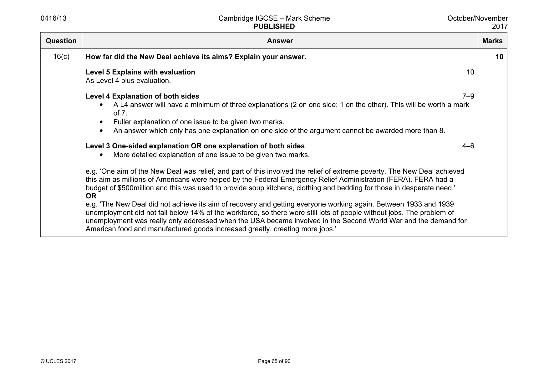 Mark scheme, page 65 of 90