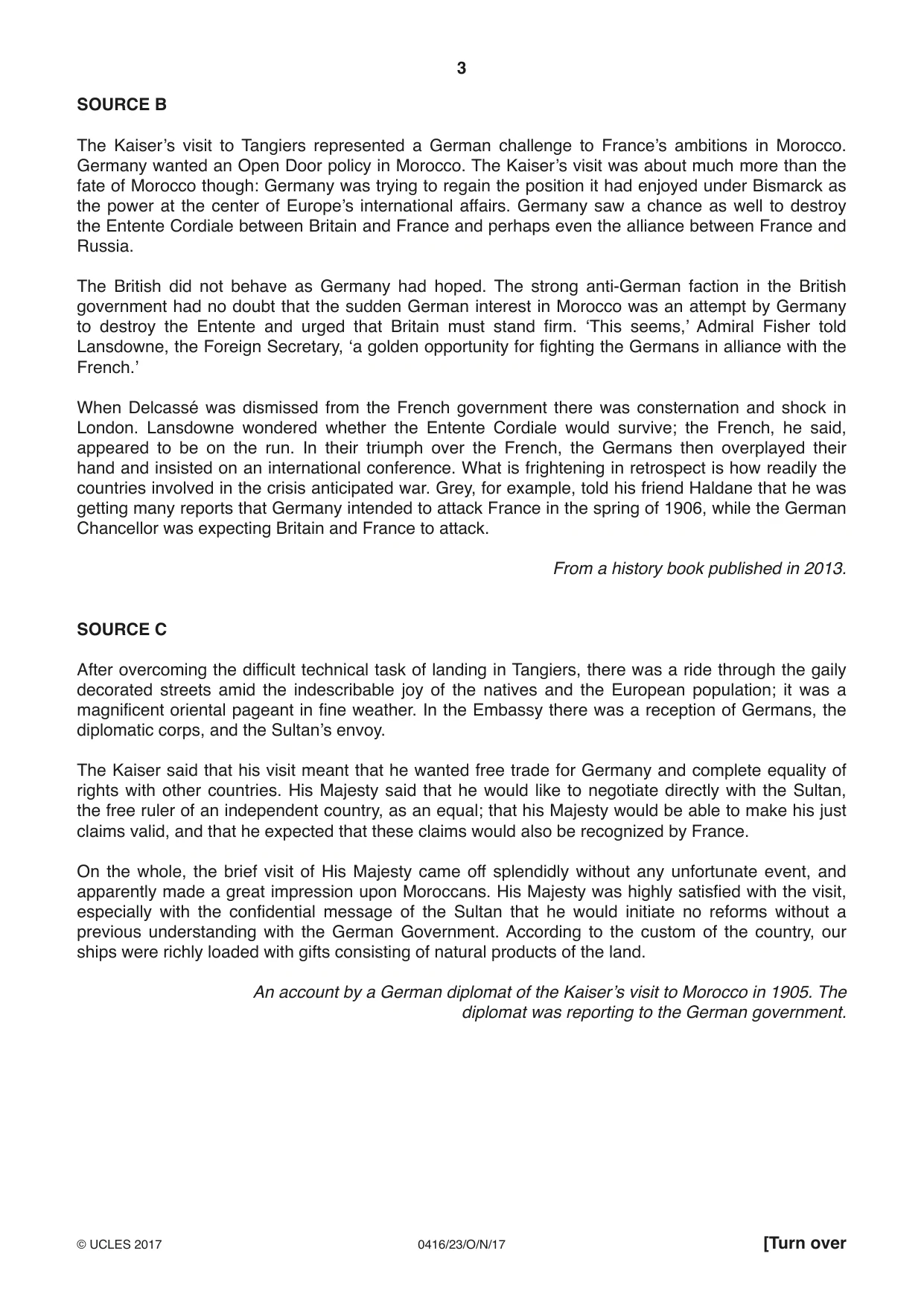 Cambridge IGCSE History BES 0416 2017 Oct/Nov Paper 2 · Variant 3 question paper, page 3 of 16