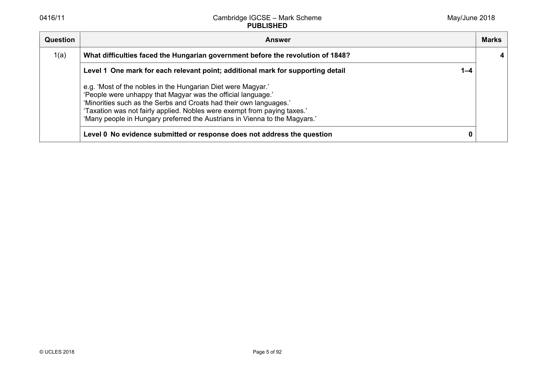 Mark scheme, page 5 of 92