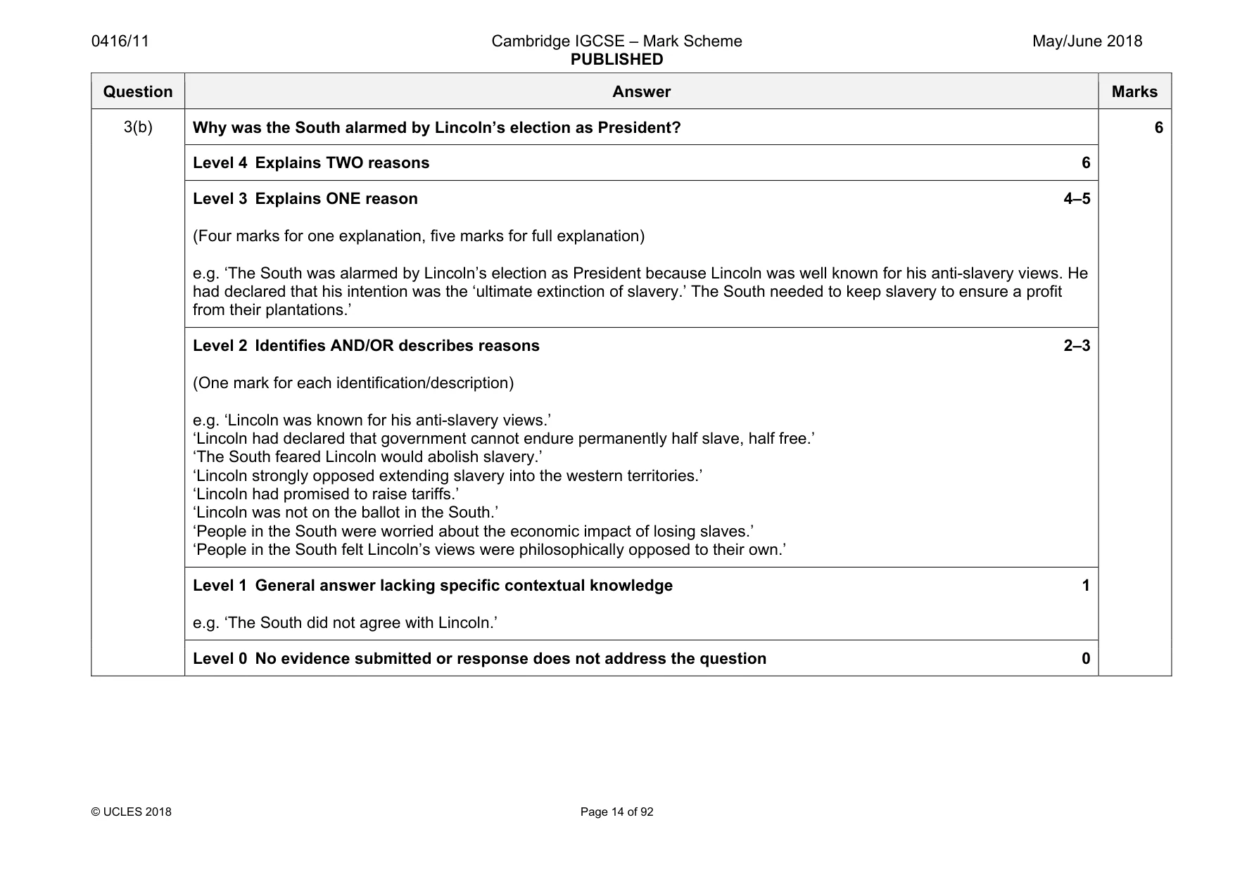 Mark scheme, page 14 of 92