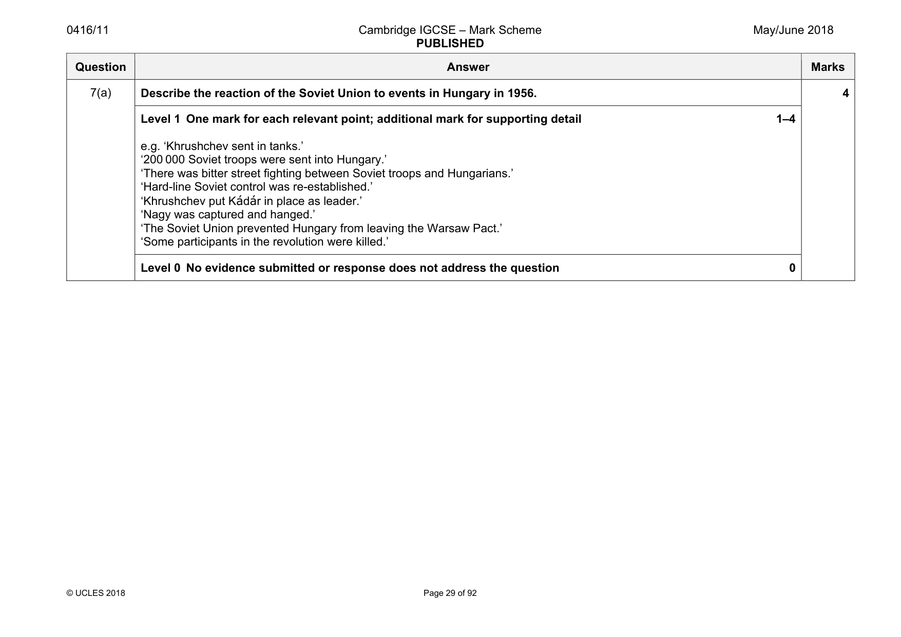 Mark scheme, page 29 of 92