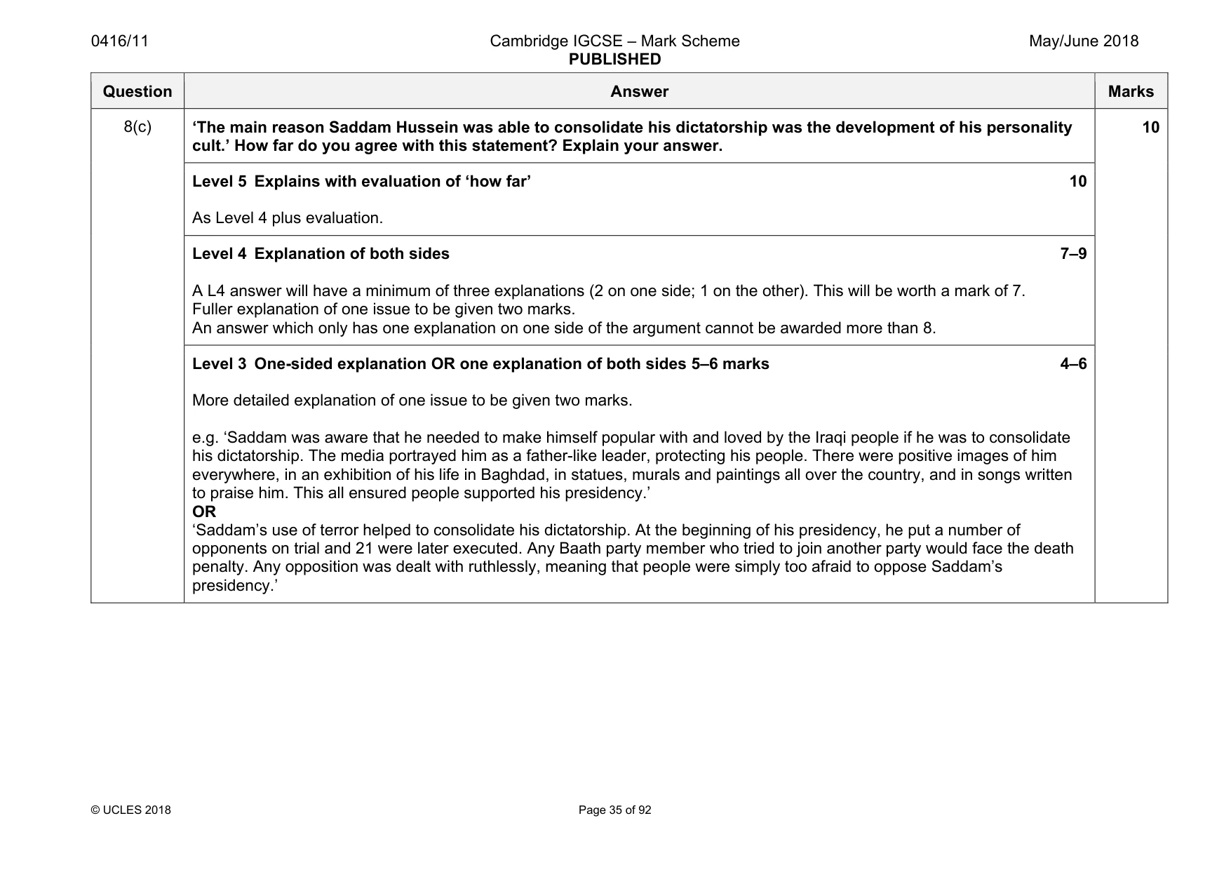 Mark scheme, page 35 of 92