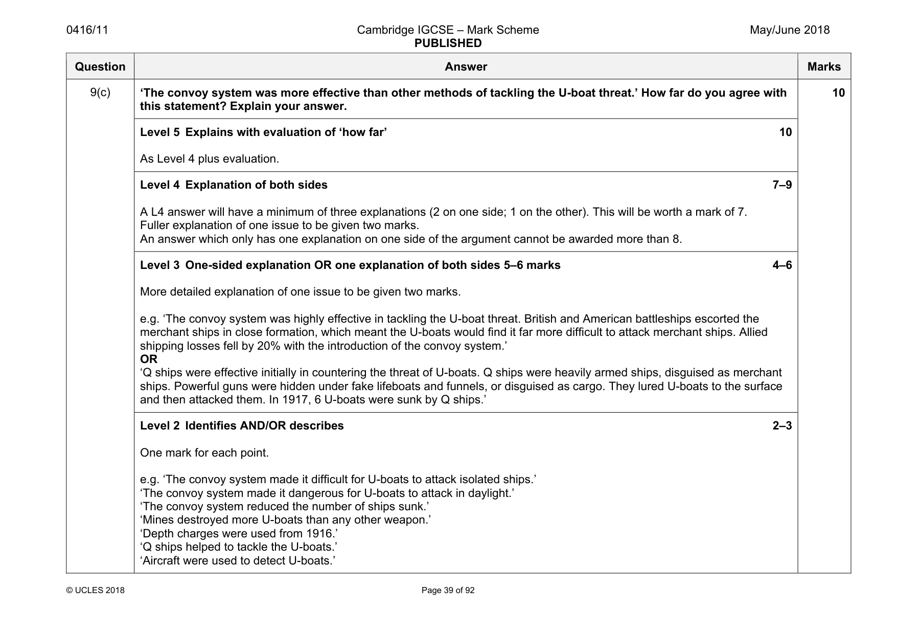 Mark scheme, page 39 of 92