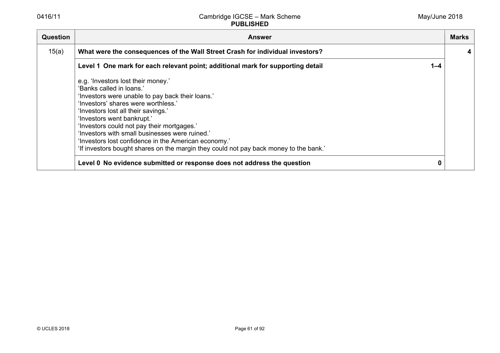 Mark scheme, page 61 of 92