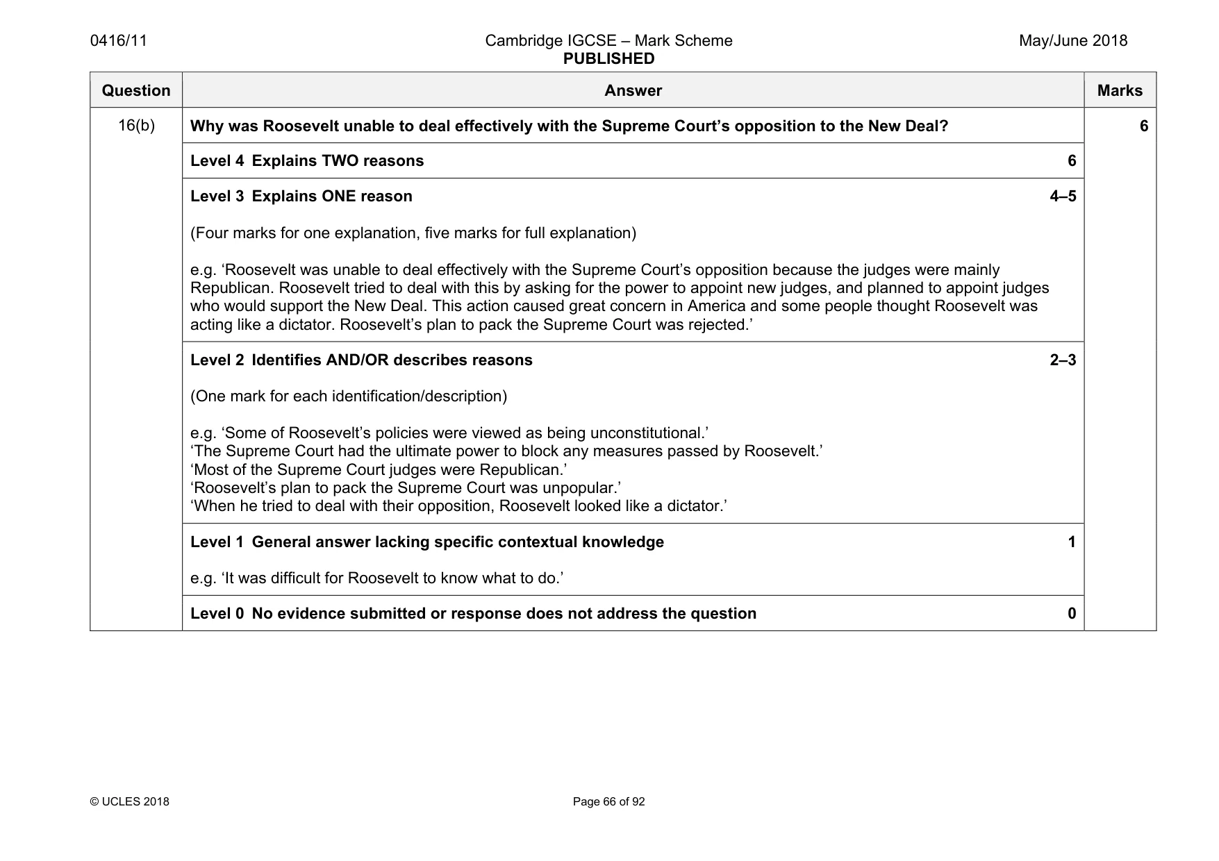 Mark scheme, page 66 of 92