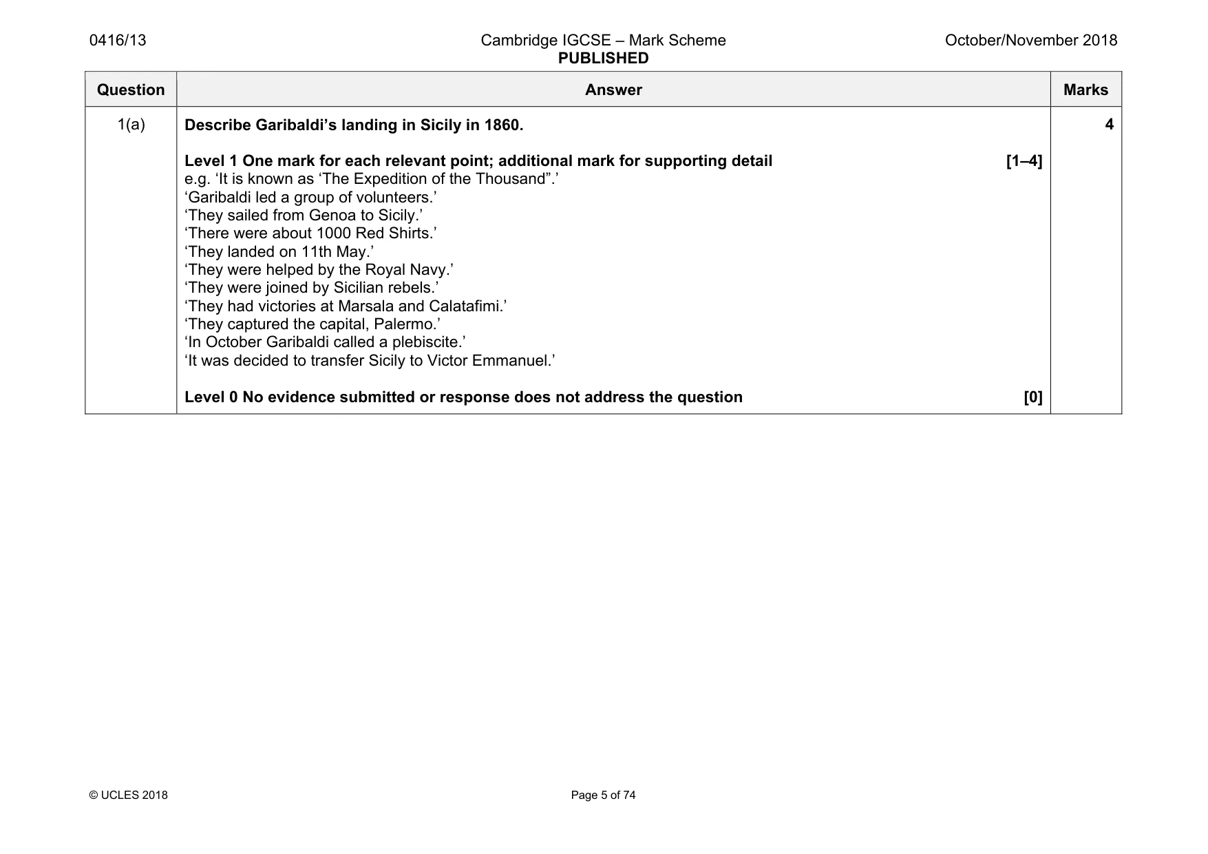 Mark scheme, page 5 of 74