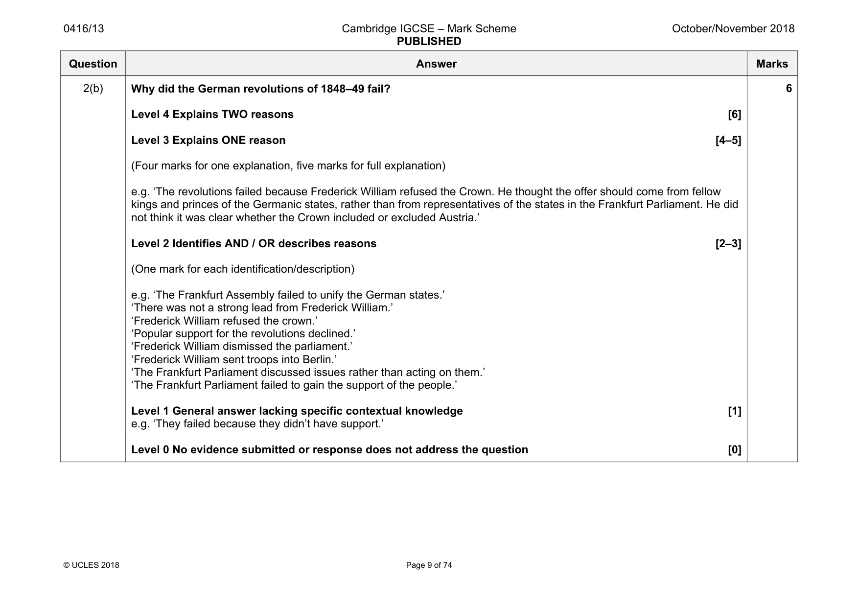 Mark scheme, page 9 of 74