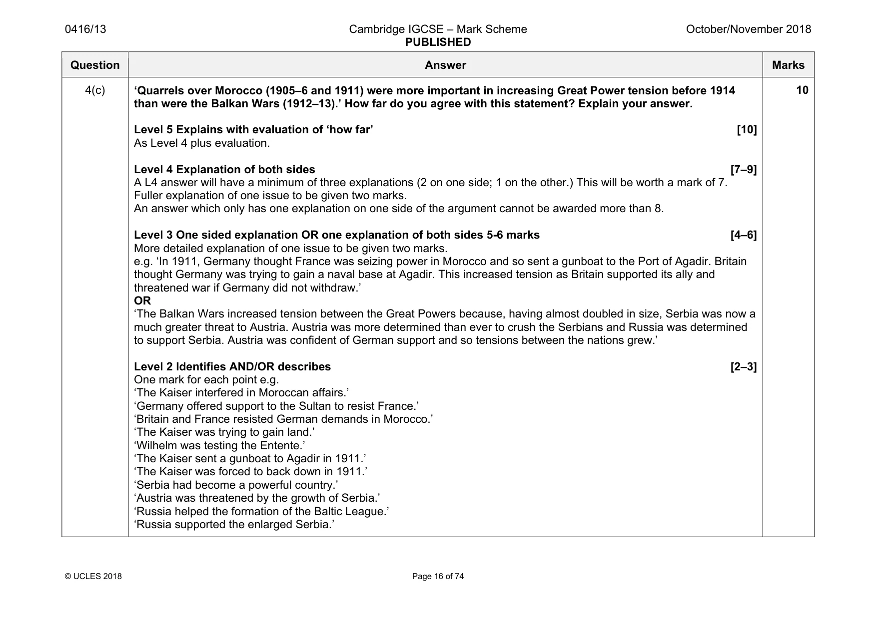 Mark scheme, page 16 of 74