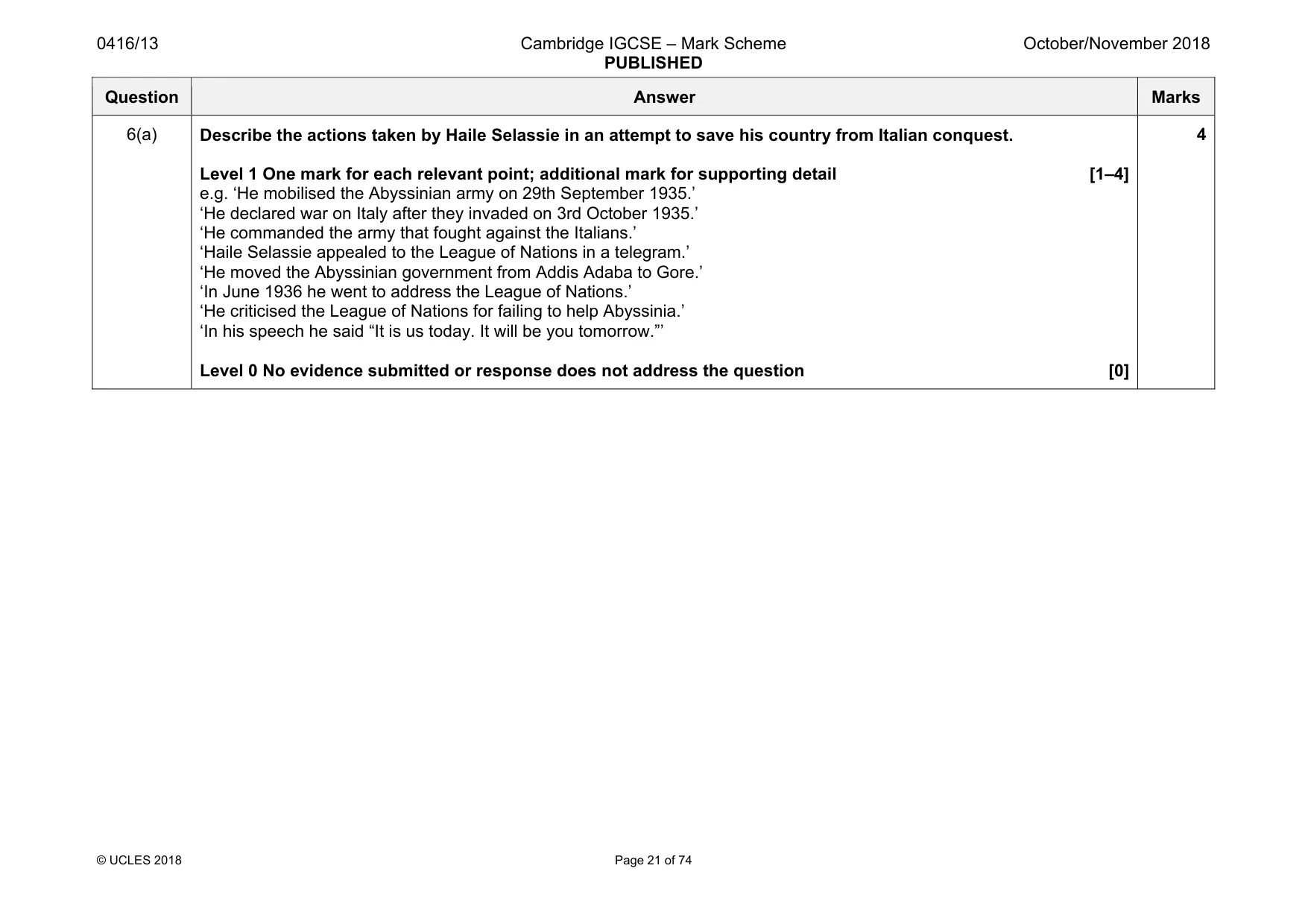 Mark scheme, page 21 of 74