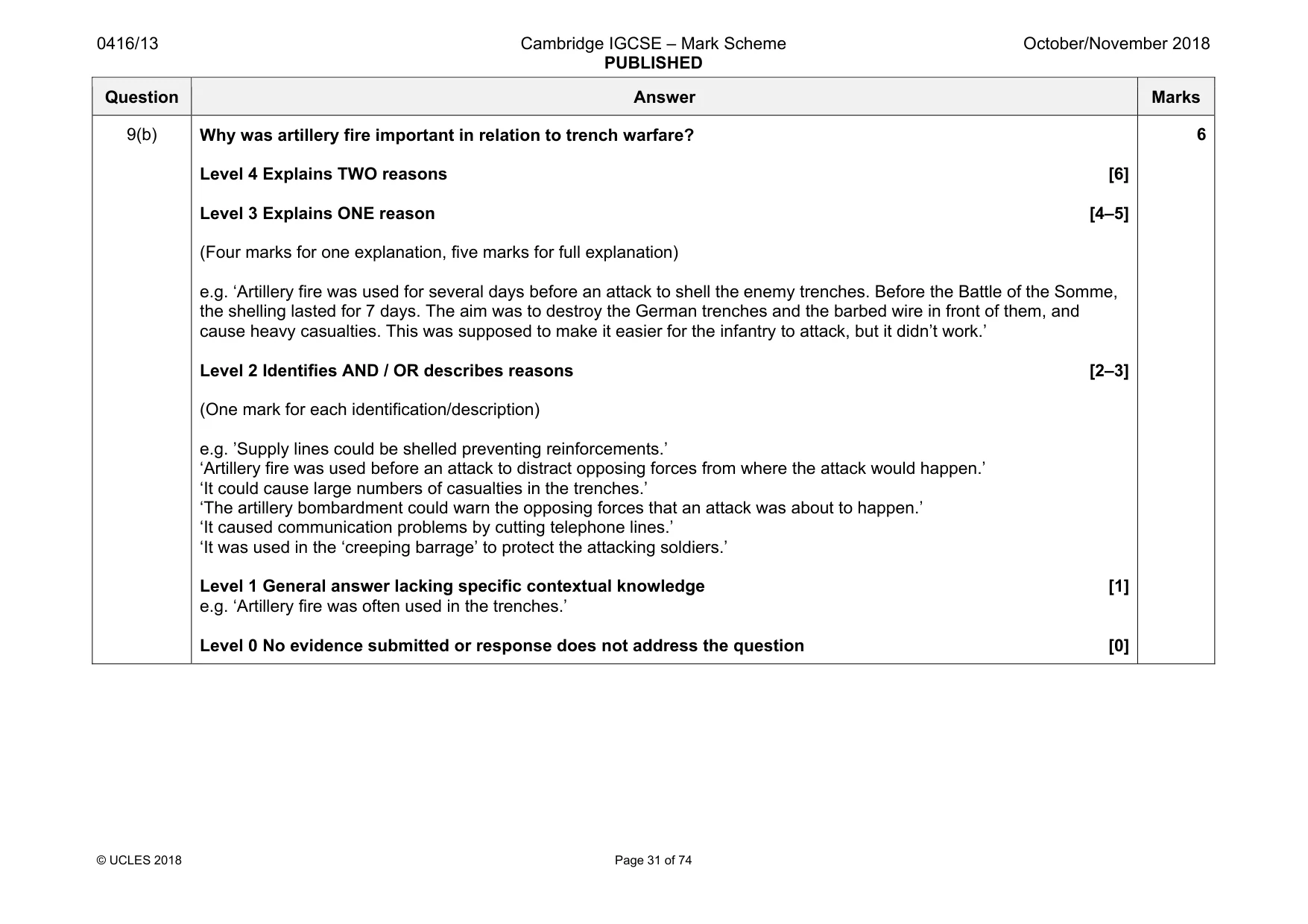 Mark scheme, page 31 of 74