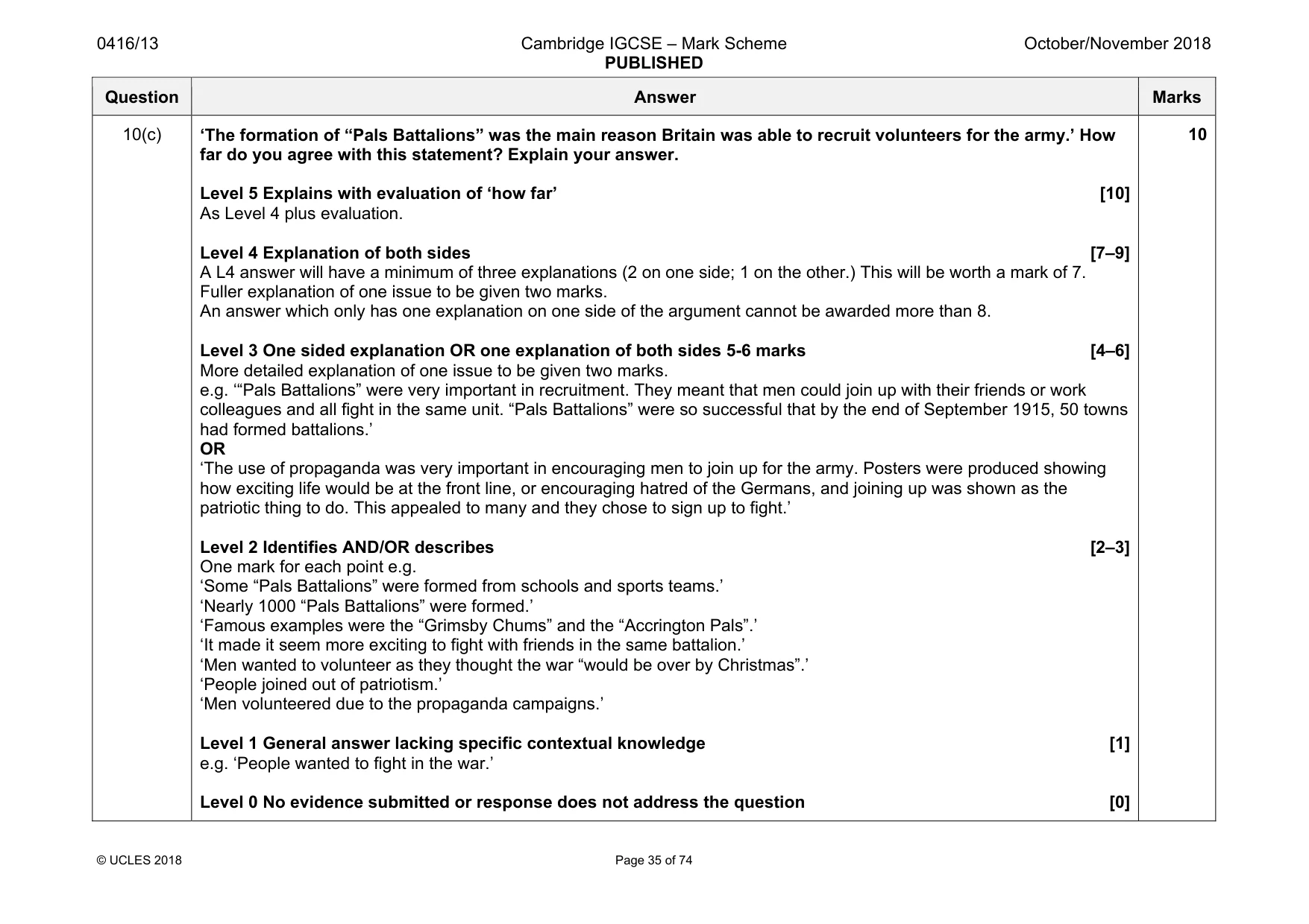 Mark scheme, page 35 of 74