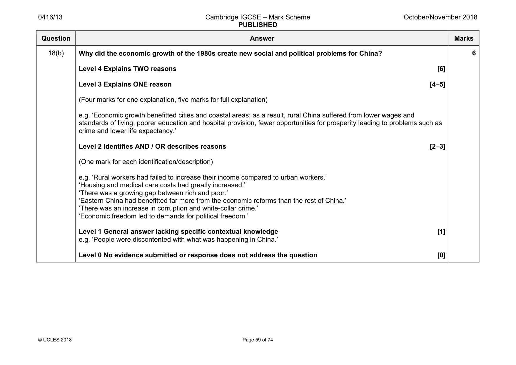 Mark scheme, page 59 of 74