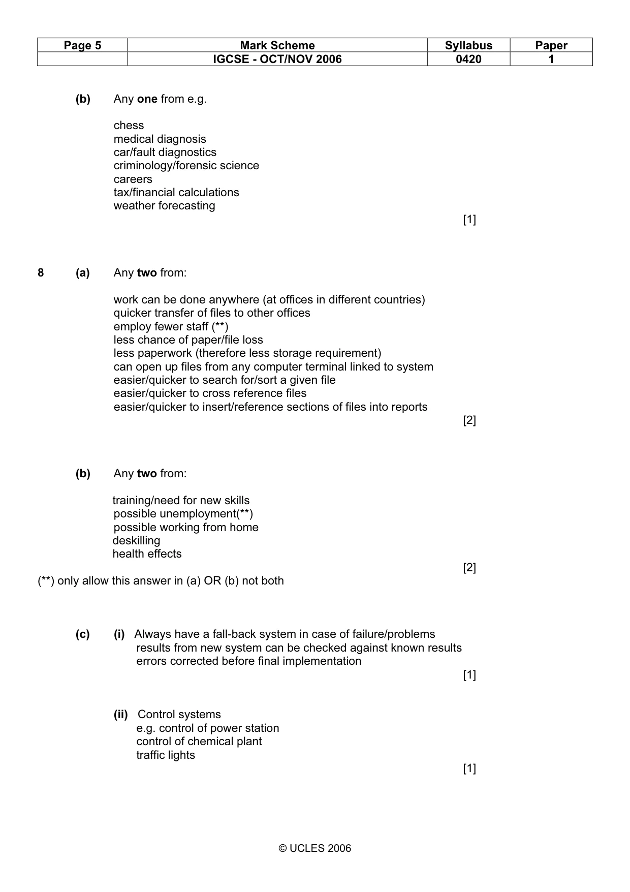 Mark scheme, page 5 of 14