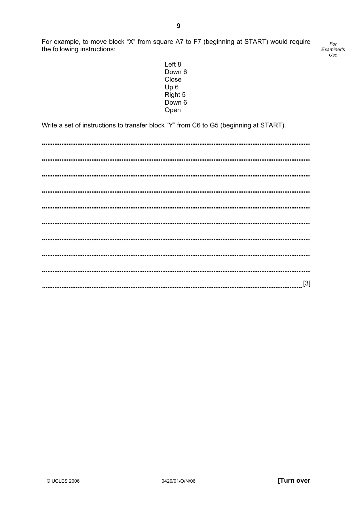 Cambridge IGCSE Computer Studies 0420 2006 Oct/Nov Paper 1 · Variant 1 question paper, page 9 of 20