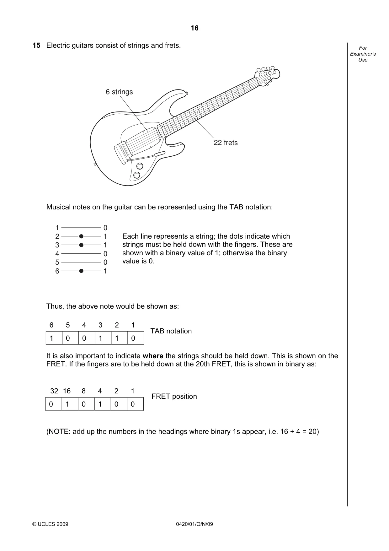 Cambridge IGCSE Computer Studies 0420 2009 Oct/Nov Paper 1 · Variant 1 question paper, page 16 of 20