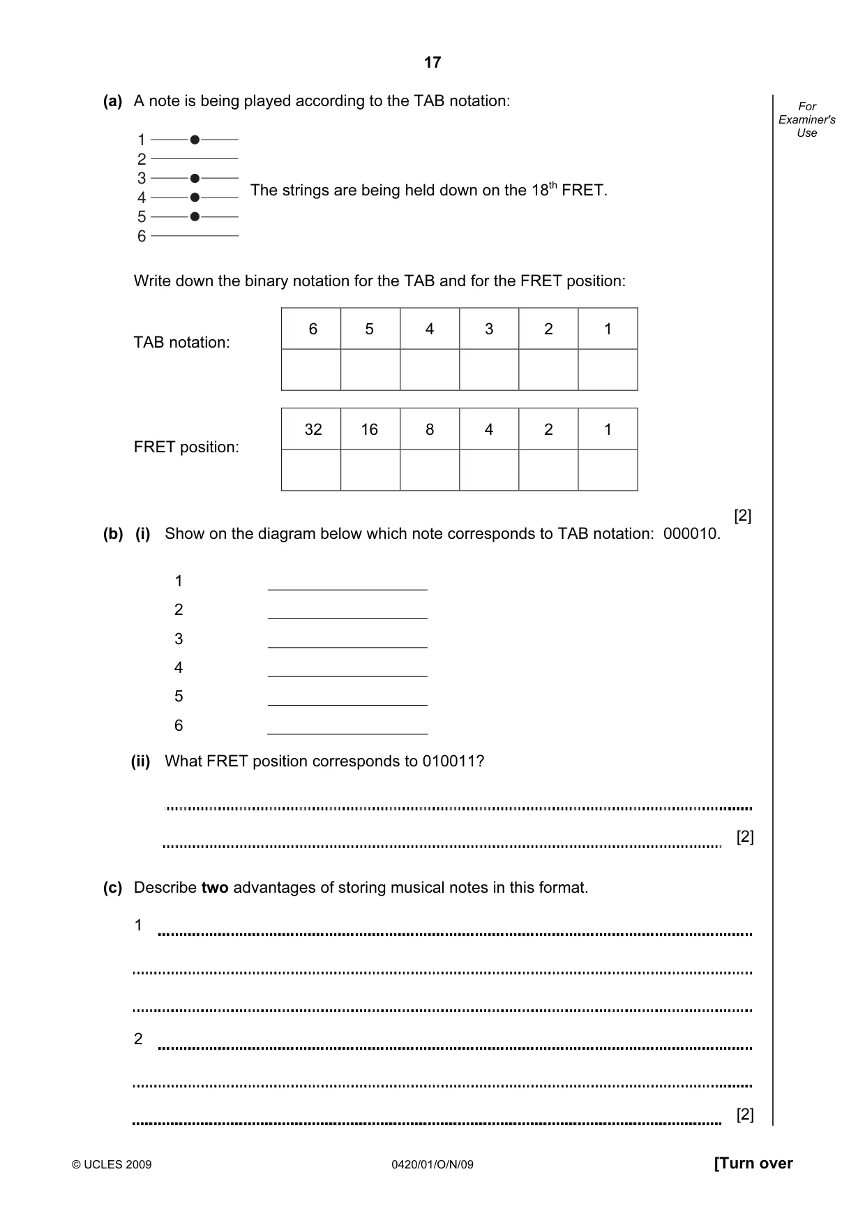 Cambridge IGCSE Computer Studies 0420 2009 Oct/Nov Paper 1 · Variant 1 question paper, page 17 of 20