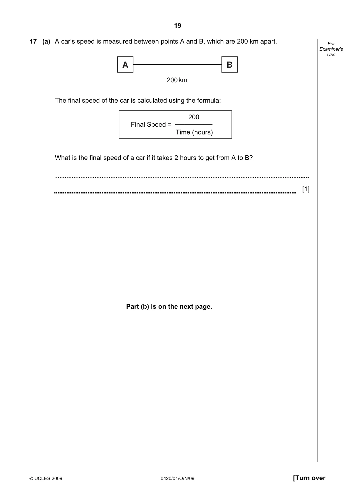 Cambridge IGCSE Computer Studies 0420 2009 Oct/Nov Paper 1 · Variant 1 question paper, page 19 of 20