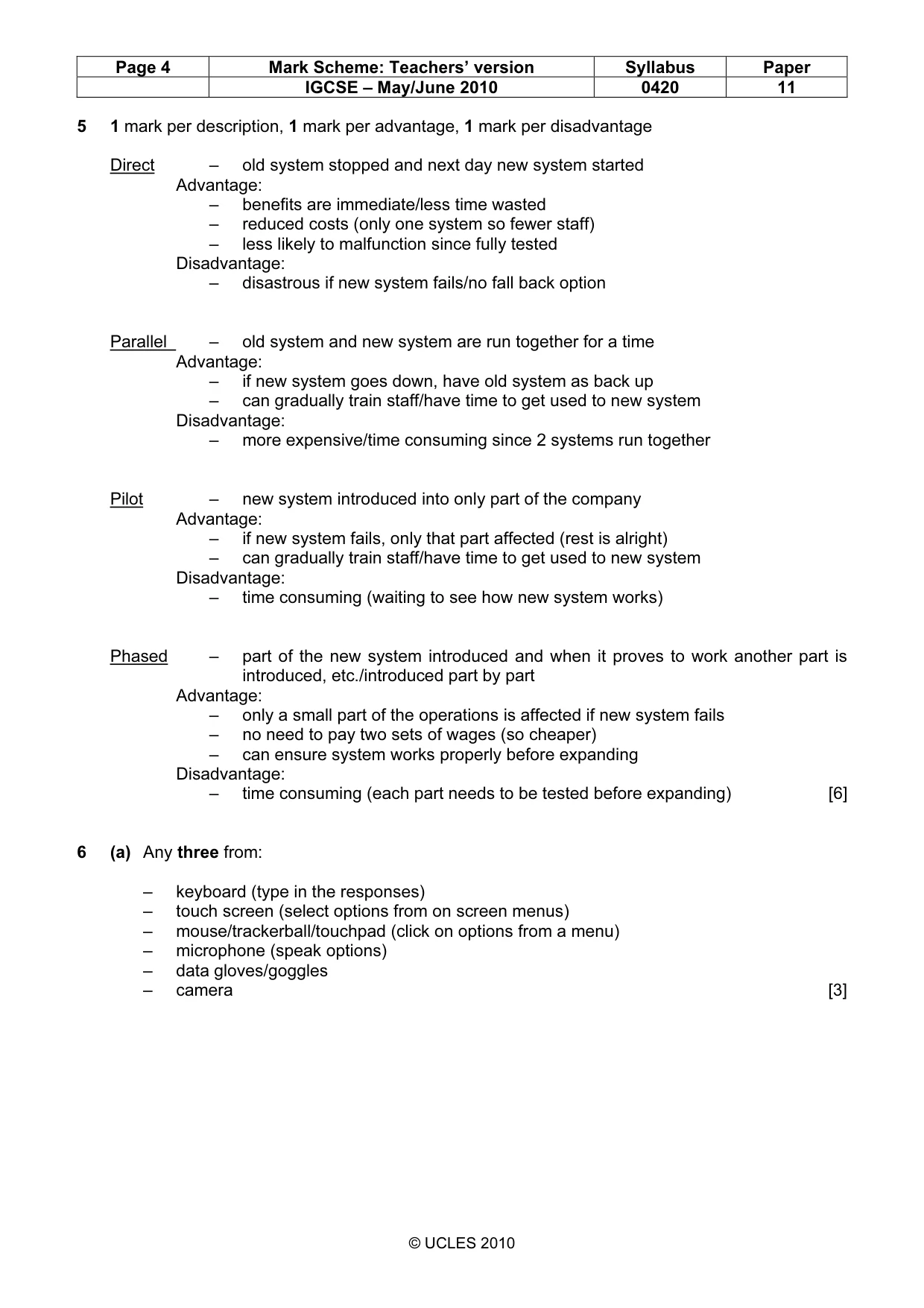 Mark scheme, page 4 of 11
