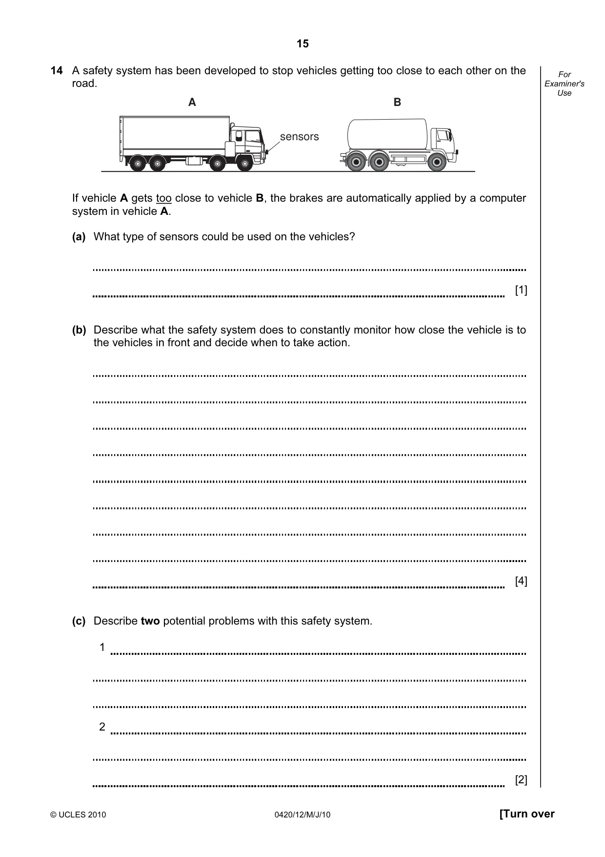 Cambridge IGCSE Computer Studies 0420 2010 May/June Paper 1 · Variant 2 question paper, page 15 of 20