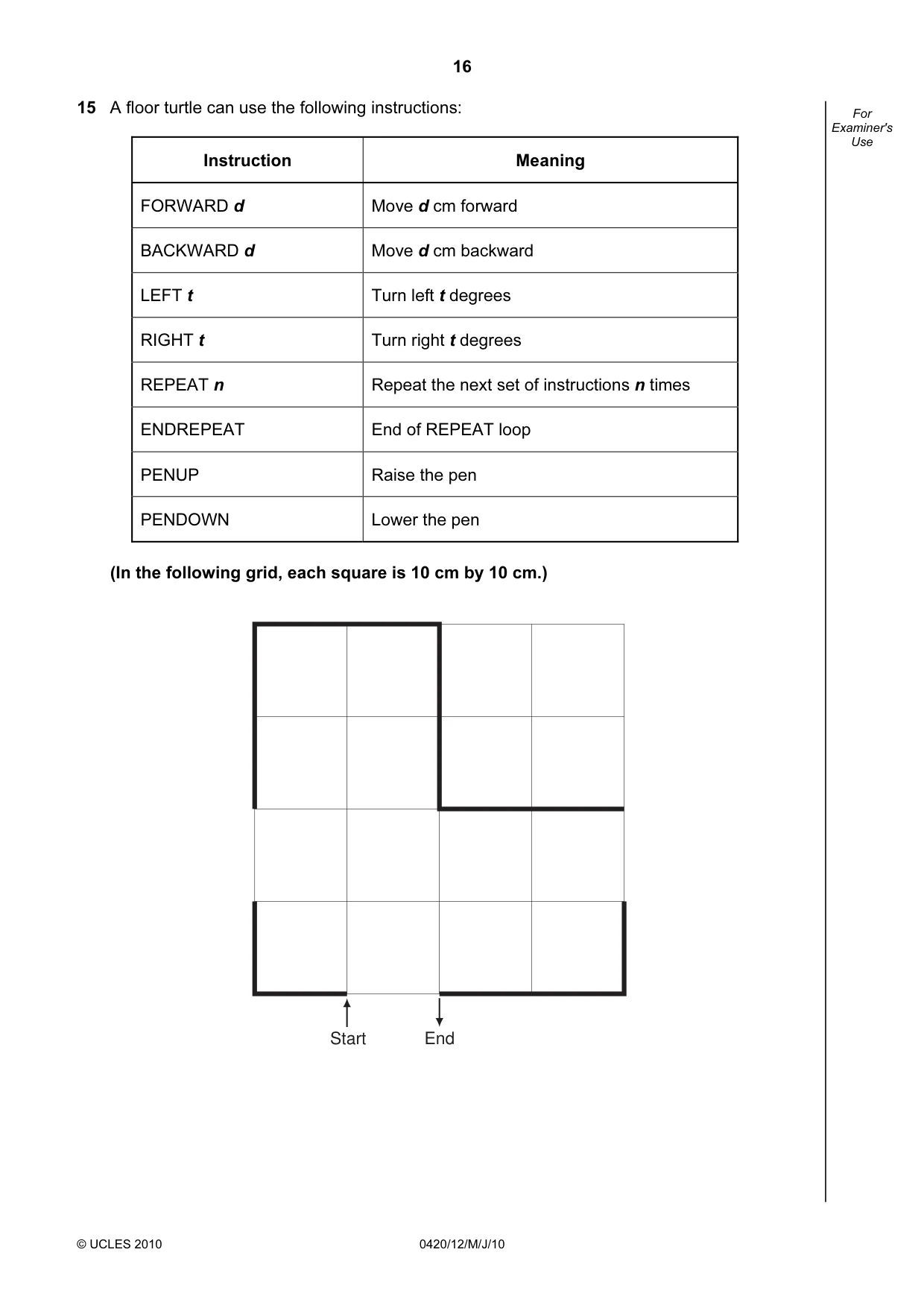 Cambridge IGCSE Computer Studies 0420 2010 May/June Paper 1 · Variant 2 question paper, page 16 of 20