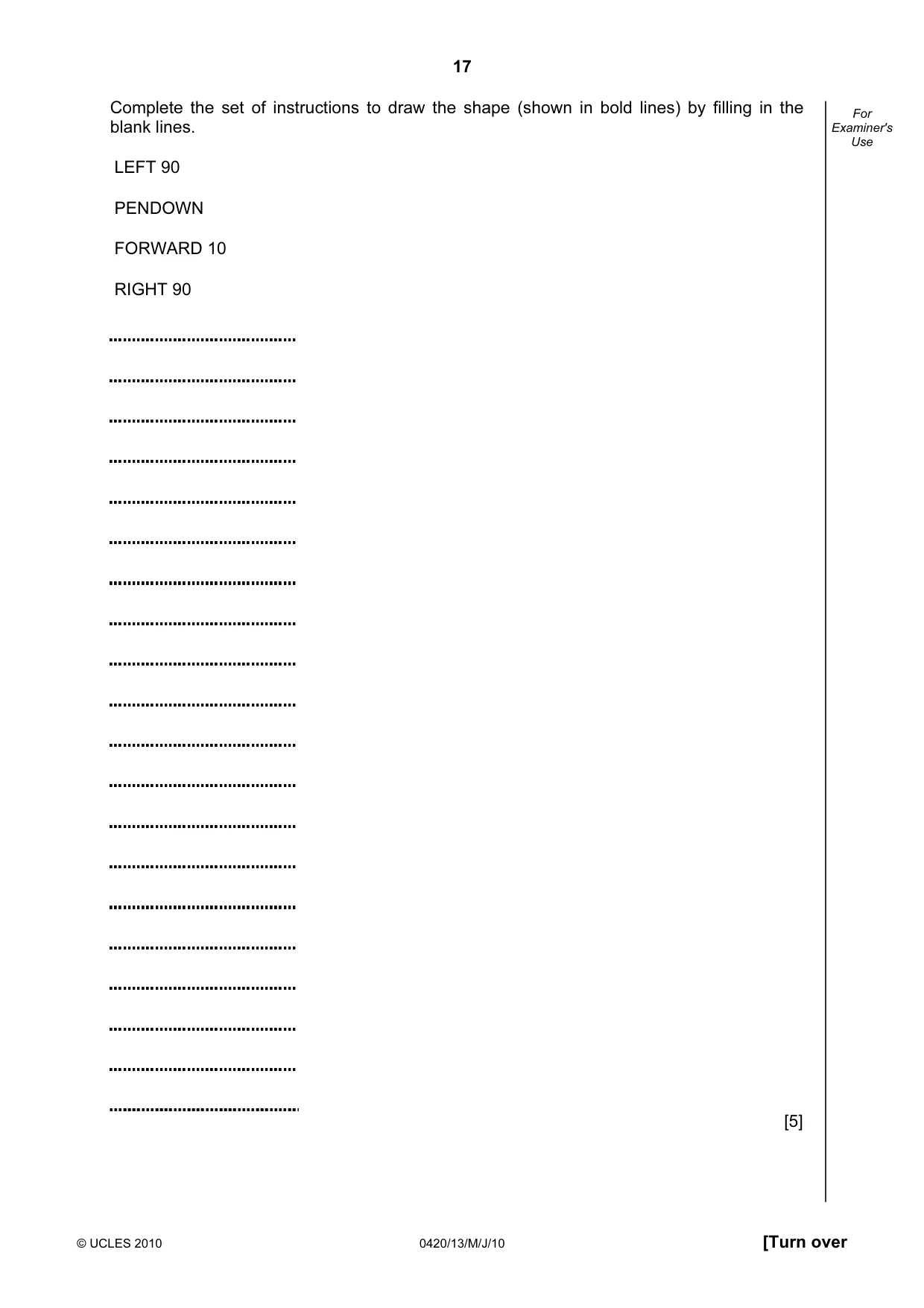 Cambridge IGCSE Computer Studies 0420 2010 May/June Paper 1 · Variant 3 question paper, page 17 of 20